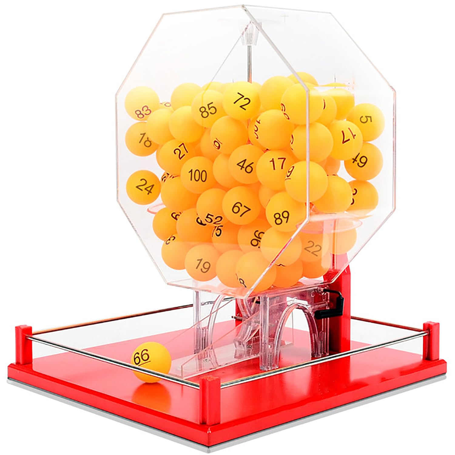 100 boules numérotées manuelles | Cage de bingo en acrylique | Parfait pour le divertissement à domicile, les réunions d'entreprise, les réunions annuelles | Machine de loterie pour des jeux amusants