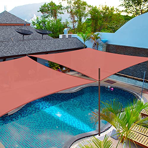 Yescom 2 Packs 18'X18' Square Sun Shade Sail Red 97% Uv Block Square Sun Shade Sail Hdpe Canopy Patio Park Deck #TOP7