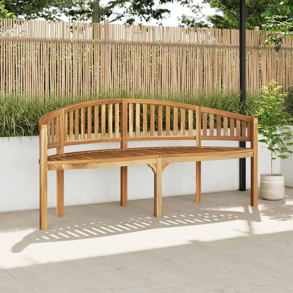 vidaXL Banco Banana de Madera Maciza de Teca 180 cm