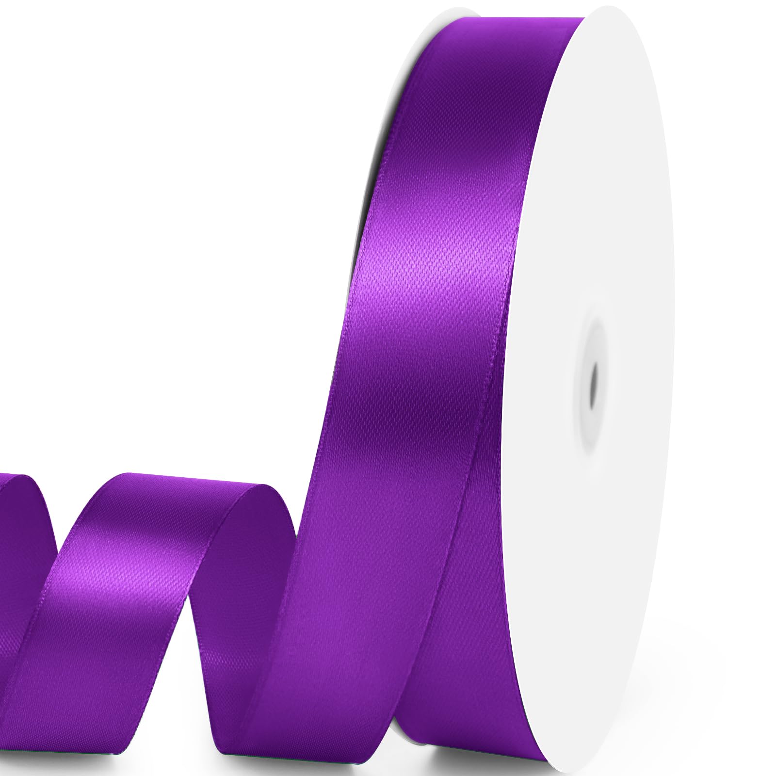 Quhora 1" x 100 Yards Satin Ribbon - Purple Silk Ribbon with Spool - Ideal for Gift Wrapping, Floral Bouquets, Crafts, Wedding Party Decorations,
