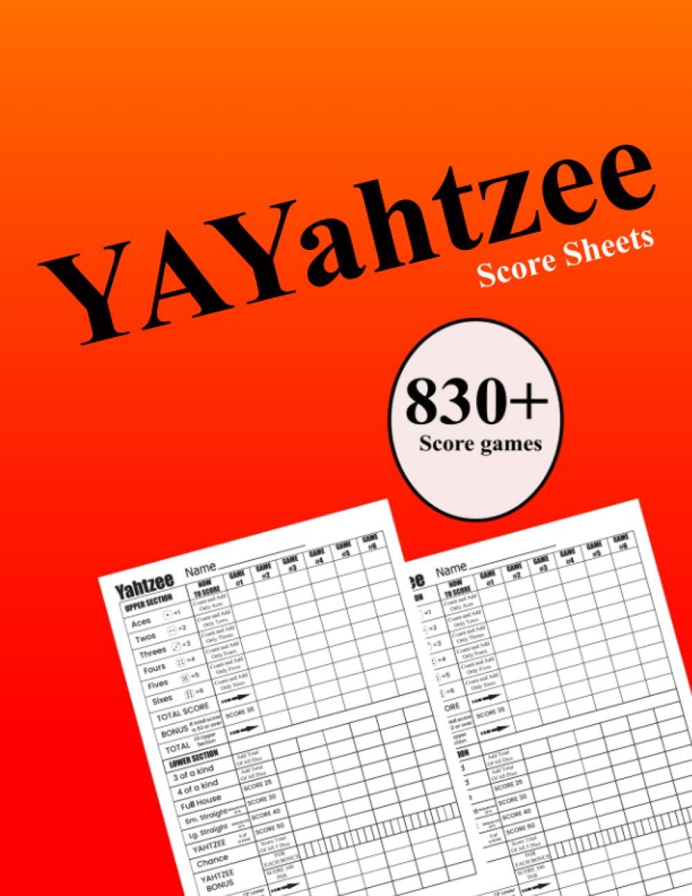Yahtzee Score Sheets