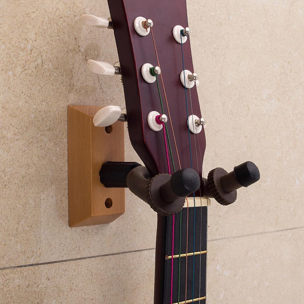 Khazna 1 Pack Guitar Wall Mount,Guitar Hanger Wall Hook Holder Stand with Screws Guitar Hook Easy to Install Wood Guitar Wall Hanger Guitar Accessories for Acoustic Electric Guitar Bass Ukulele