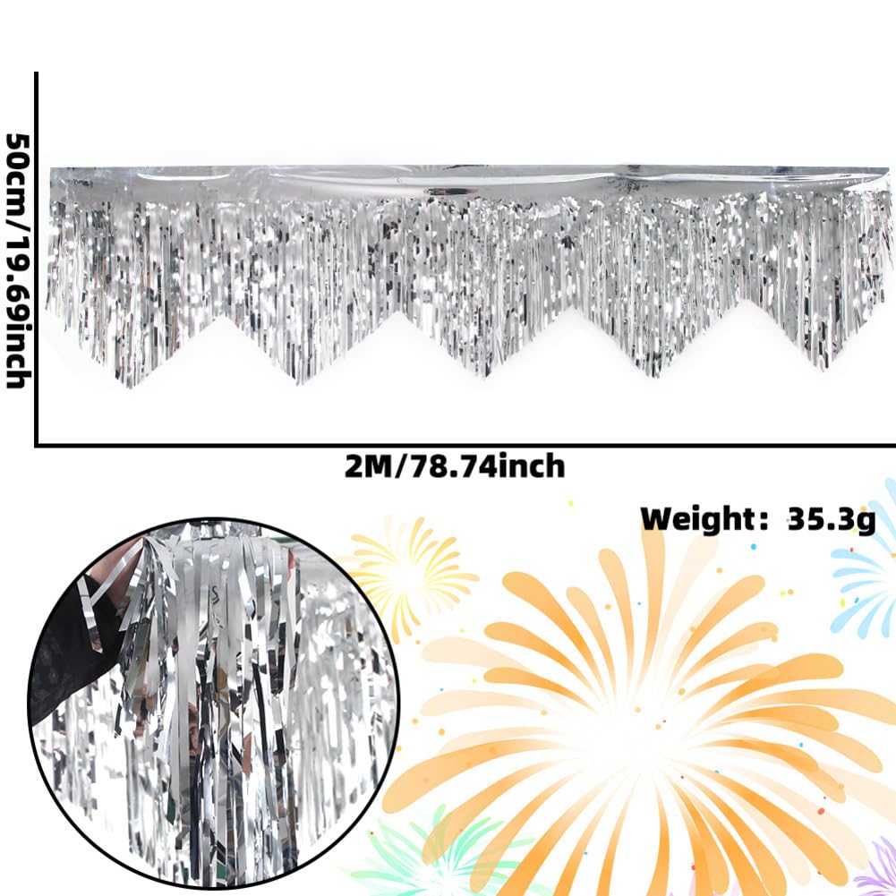 Lot de 8 guirlandes à franges - 50 x 200 cm - Rideau à franges - Rideau à franges - Pour fête, carnaval, décoration d'anniversaire