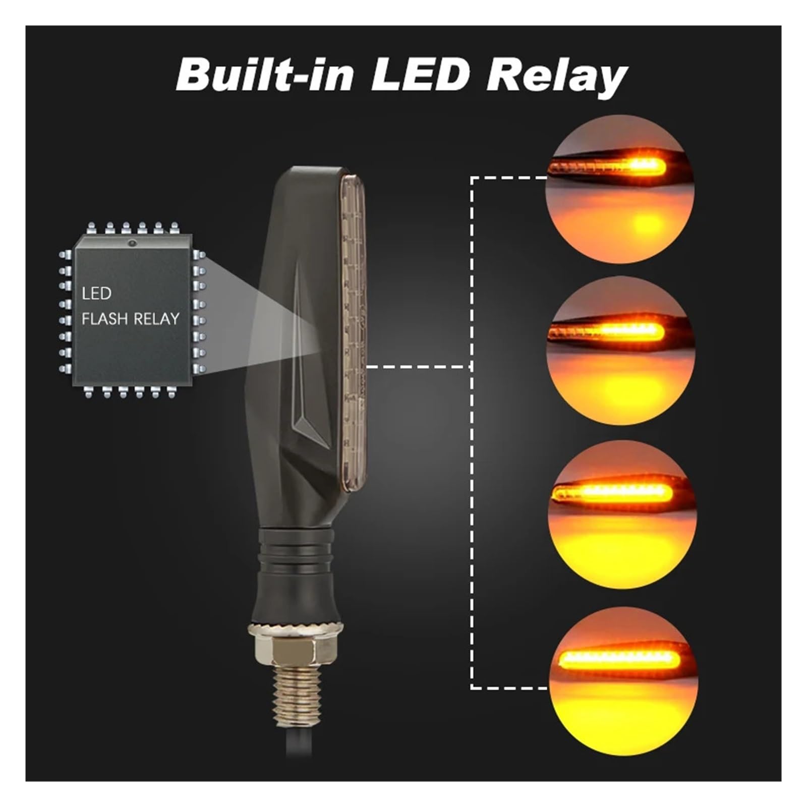 Intermitentes LED para Motocicleta E11 Homologados, Luz Intermitente con Relé Incorporado, Indicador De Señal Giro para 335SMD Resistente Al Agua Motocicleta Intermitentes señalizacion