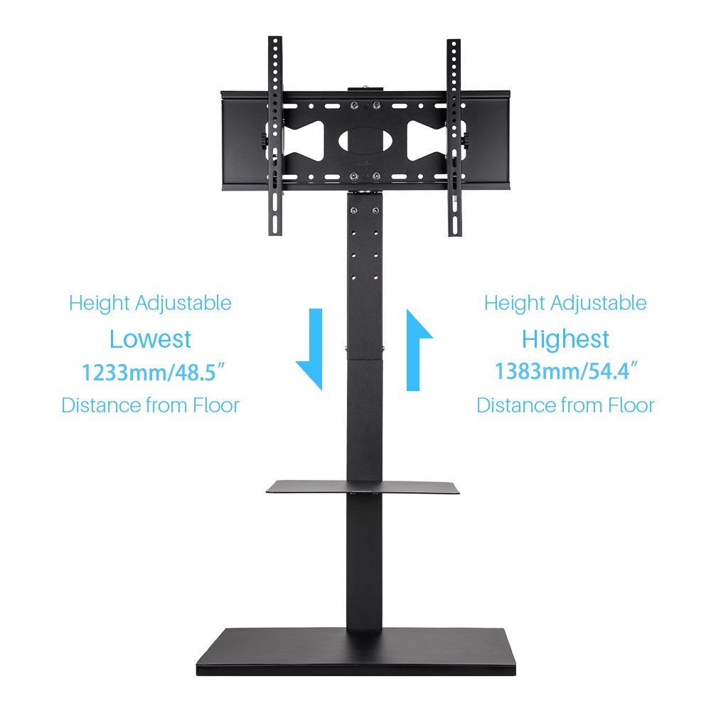 unho Tall TV Stand with Bracket, Adjustable TV Floor Stand Swivel TV Bracket Stand Television