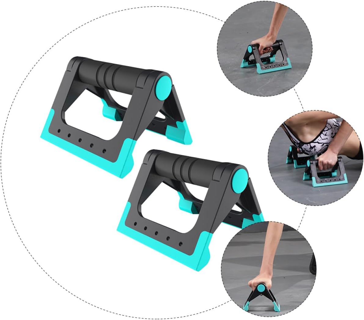 Push-up Rack and Push-up Bars Set, Blue Indoor Exercise Fitness Equipment, Non-slip Push-up Stands for Home Strength Training and Workout