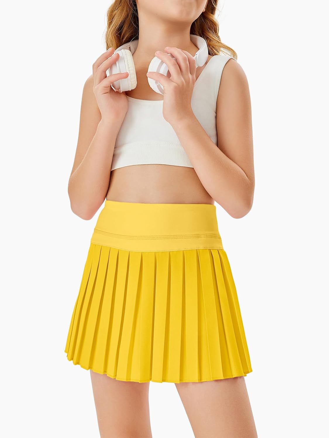 Haloumoning Girls Pleated Skirts with Shorts Athletic Tennis Skorts Sport Performance Skirt with Pockets 4-14 Years - Image 2