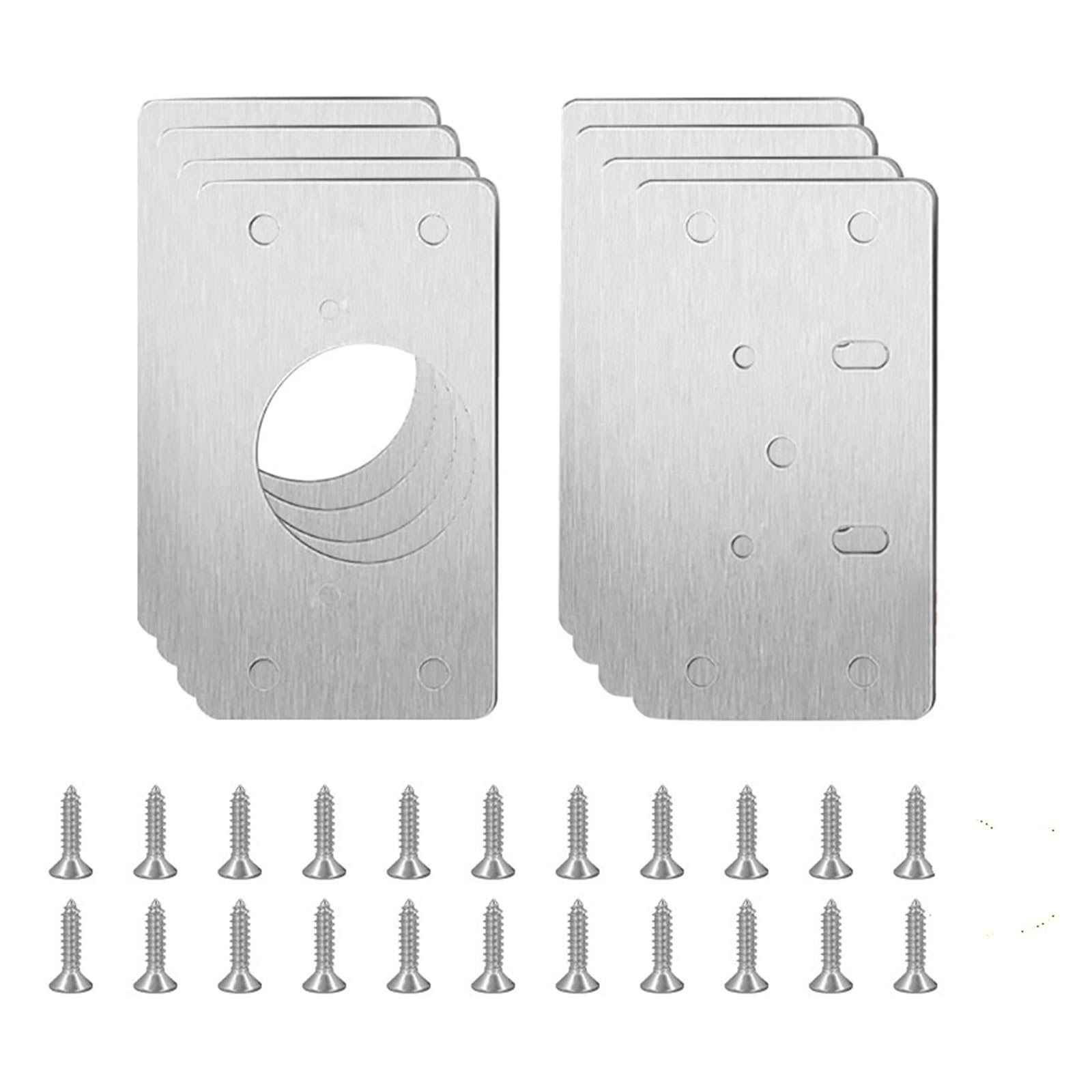 Zguouzantye 8Pcs(4Pairs) Hinge Fixing Plate Kit For Cabinet Cupboard