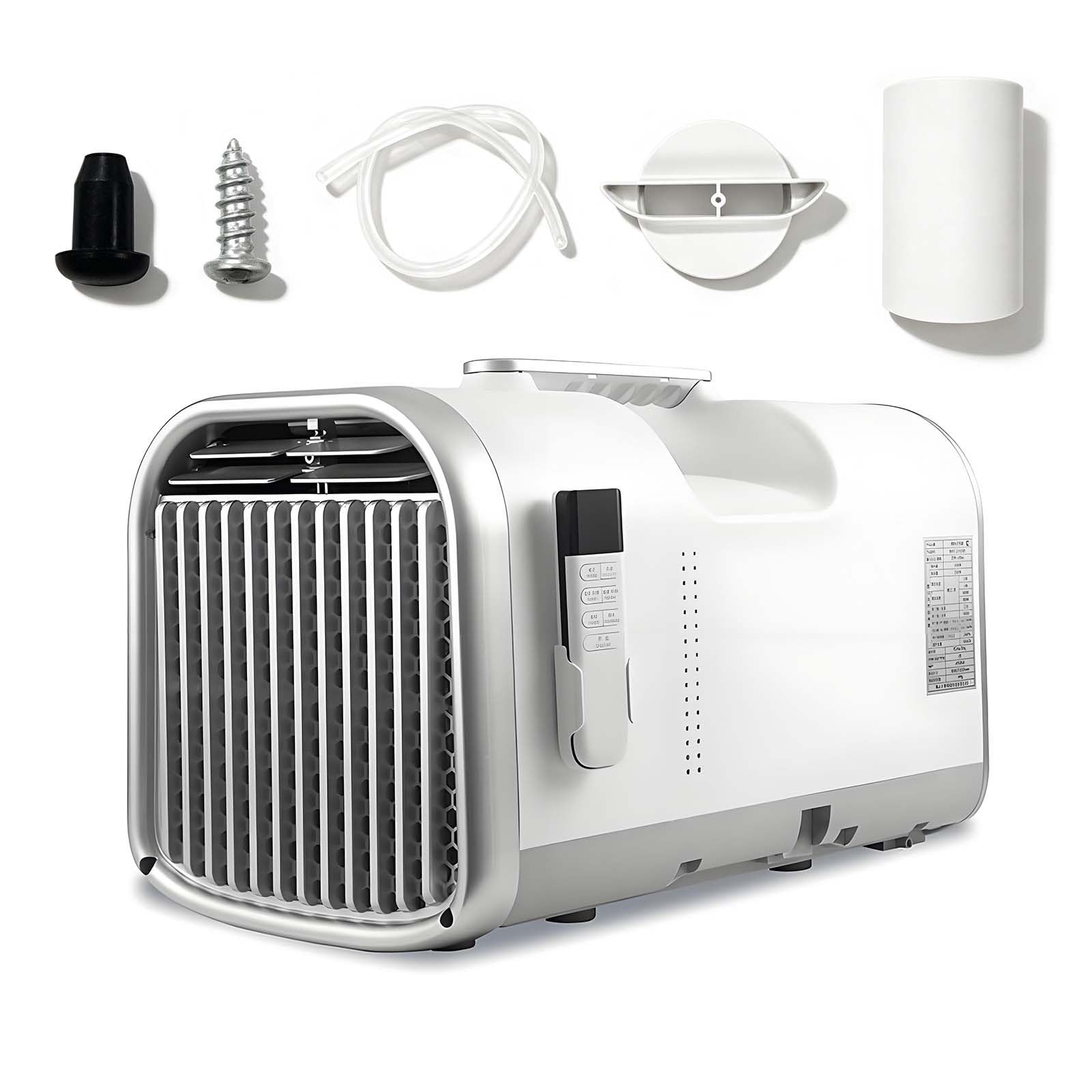 QFGain Portable Air Conditioner 5100 BTU, Full Kit w/Remote, Hose, Drain Pipe & Fittings, for Tent RV