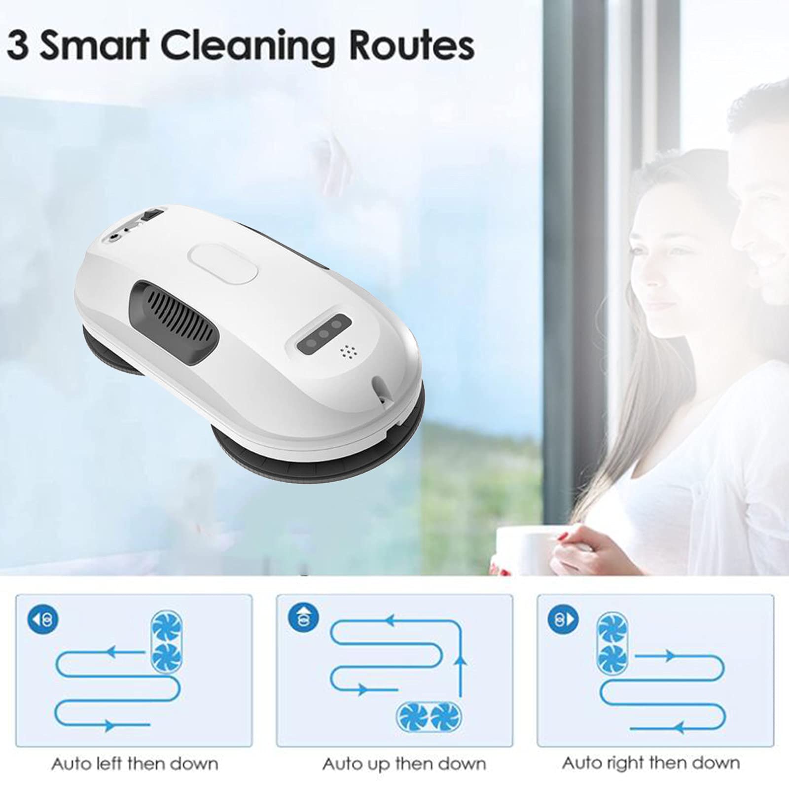 Inteligentny Robot do Mycia Okien z Natryskiem Wody, Robot Do Mycia Okien, Z Pilotem i Linką Bezpieczeństwa, Hotel Apartament Domowy Elektryczny Robot Do Mycia Szkła Z Pi(