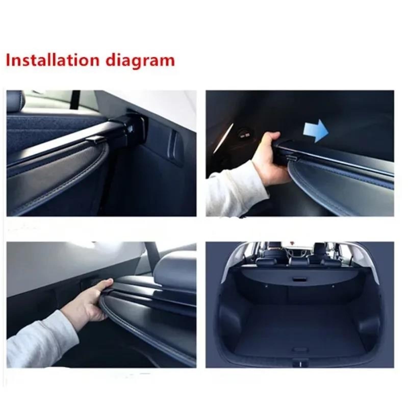 Cache-Bagages Couverture De Coffre Pour Kadjar 2010 – 2018 Organisateur D'accessoires Voiture Bouclier Sécurité Rideau Bagages Arrière Cloison Confidentialité ction Sécurité Rideau Séparation
