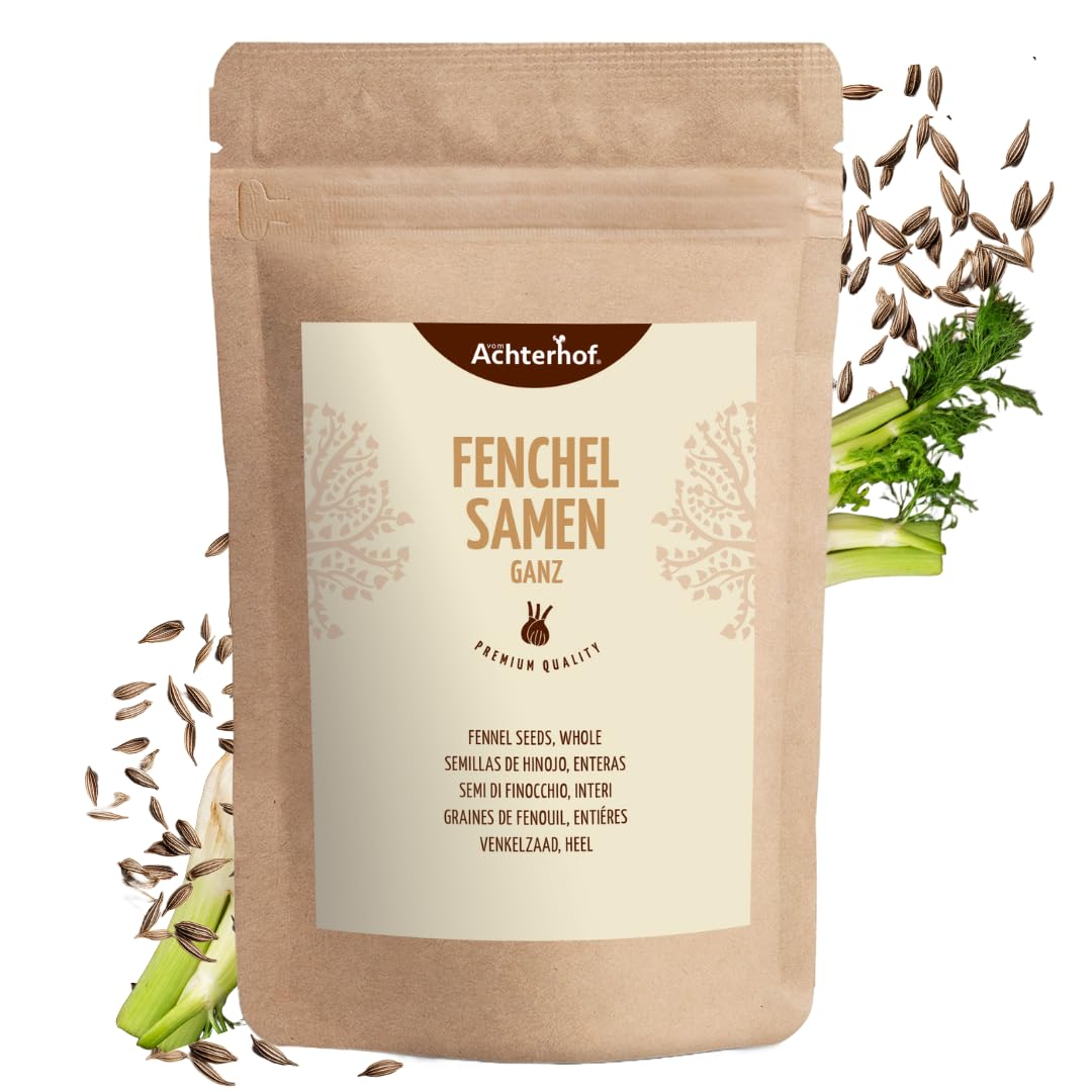 Fenchelsamen ganz 100g | ganze Fenchel Samen | Fencheltee | milder, süßlicher Geschmack | ideal zur Zubereitung von Nudelgerichten, Aufläufen & wärmenden Tees | vom Achterhof