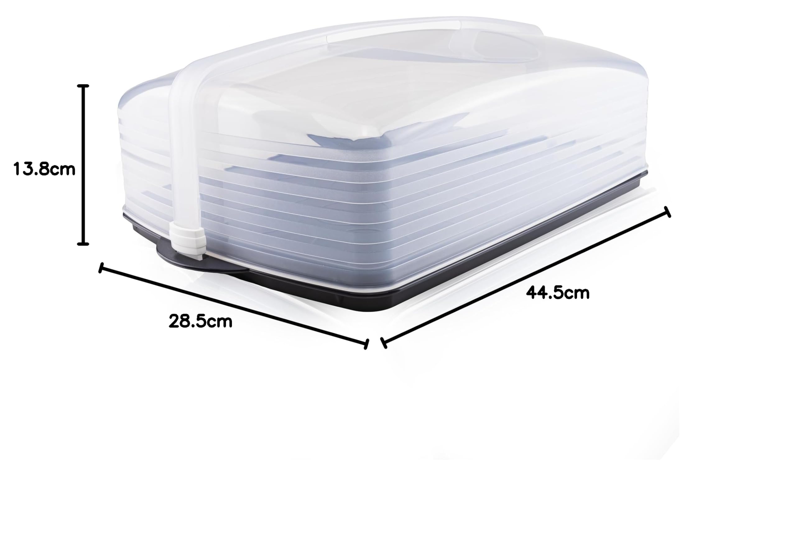 Tupperware XXL Super Bäcker bardzo szeroki pojemnik na tort przezroczysty antracyt (w zestawie Eidgenosse Plus 350 ml)