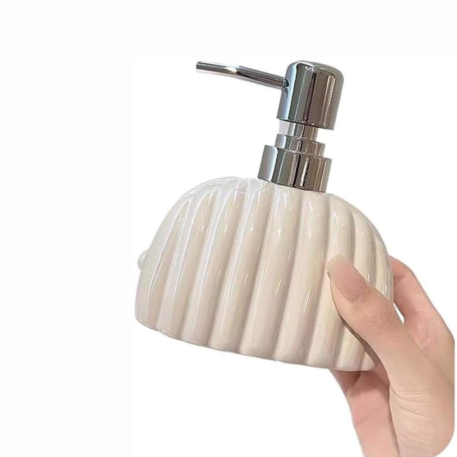 Dispenser di sapone da banco Piccolo dispenser di sapone adatto per bagno e cucina, moderno semplice stile alla moda in ceramica dispenser di sapone per le mani con pompa (bianco)
