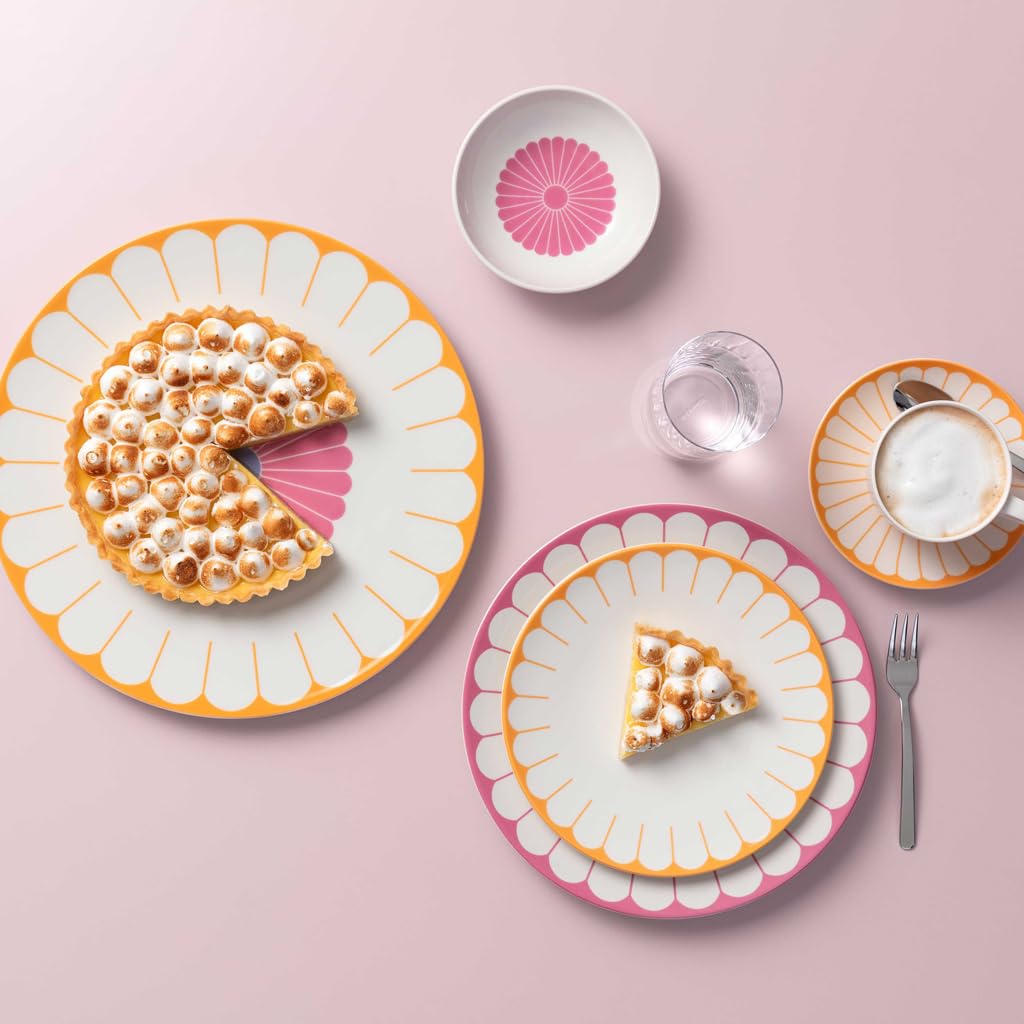 Villeroy & Boch - Fleur Soleil Kaffeetassen 6er Set, 160 ml, Tasse für Kaffee oder Tee, Becher Blumenmuster, Capuccino Tasse, Teetasse, Premium Porzellan, Spülmaschinenfest & Mikrowellensicher, Gelb