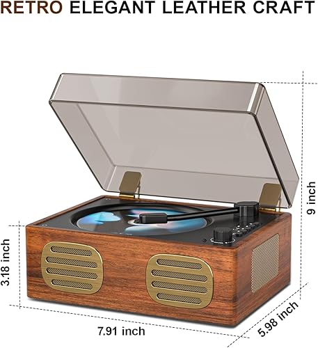 Miniatura 7 de Reproductor de CD portátil para el hogar, reproductores de CD Bluetooth retro recargables, transmisión inalámbrica Boombox de escritorio con