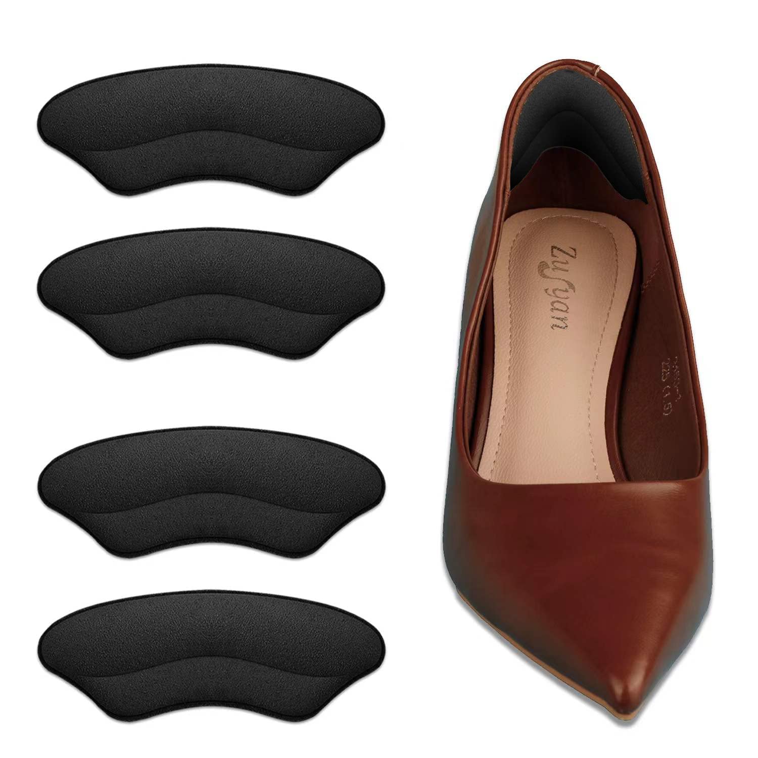 Trade ZoneTrade Zone 1 Pair of Extra Soft Black color Heel Pads Heel Grips Liner Cushions, Strong Self-Adhesive Heel Grips for Women and Men Shoes Prevent Blisters, Cuts, Slipping, and Pain