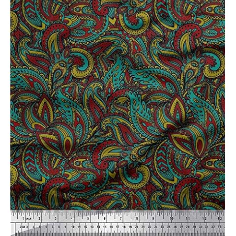 Soimoi Rayon Artistic Paisley Craft Fabric Cover
