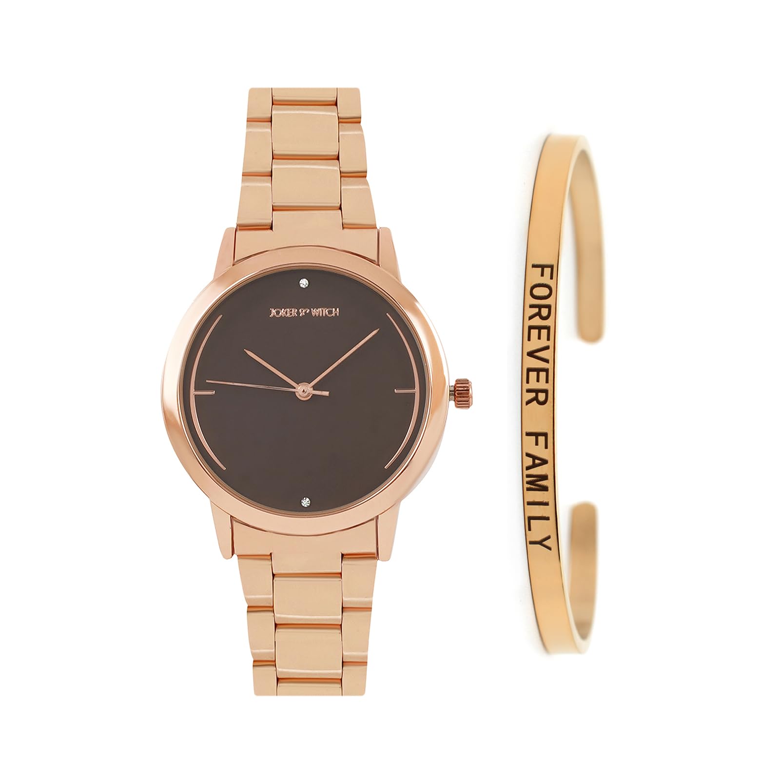 Joker & Witch Stainless Steel Women Michelle Rosegold Analog Watch Bracelet Stack Combo, Brown Dial, Rose Gold Band (B0C7L86GVQ) Amazon Price History, Amazon Price Tracker