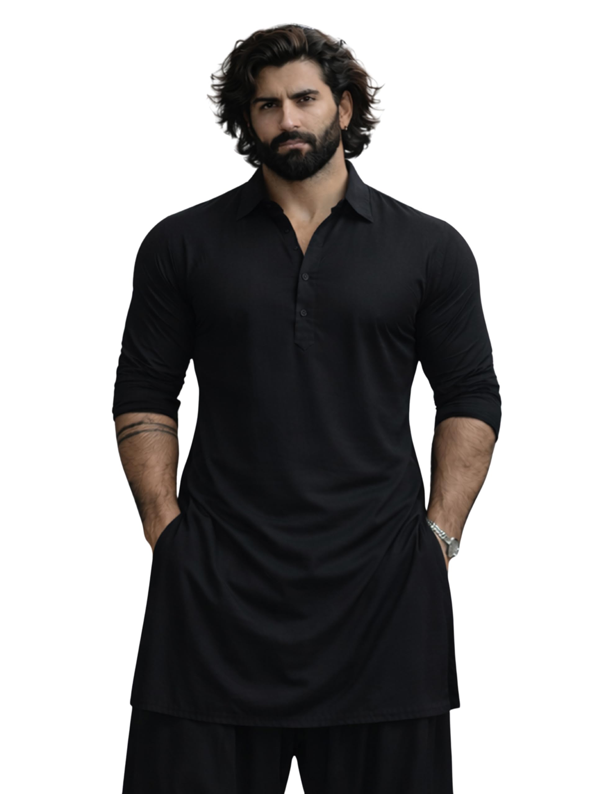 Men's Viscose Pathani Kurta Only, Traditional Pathani in Soft Comfortable Feel Viscose Fabric for Weddings, Ethnic Outfit-image-28