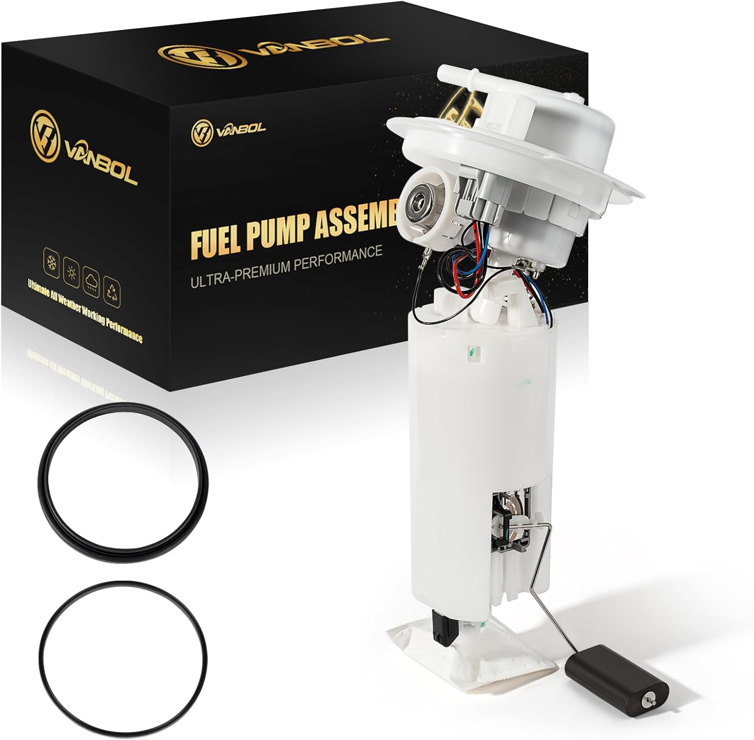 Electric Fuel Pump Assembly Compatible with 2004-2007 Chrysler Town & Country Voyager Dodge Caravan Grand Caravan L4 V6 2.4L 3.3L 3.8L Gas Replace E7172M VANBOL0139 with Sending Unit O-ring