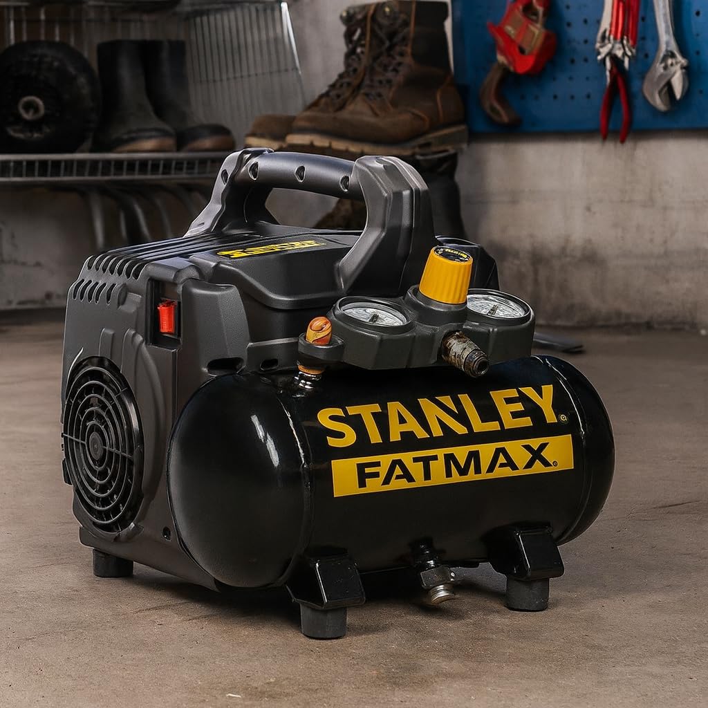 STANLEY FATMAX Kompressor Silent Air DST 101/8/6SI, 8bar, 6l Tank, 105l/min, 1PS, 59 db