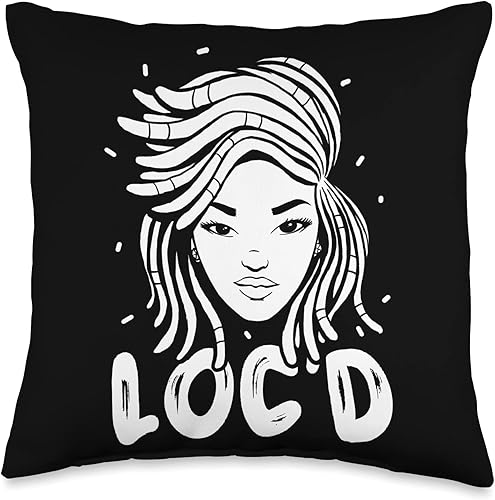 Miniatura 1 de It's the Locs for Me-Afro Hair - Almohada negra americana africana, 16 x 16 pulgadas, multicolor