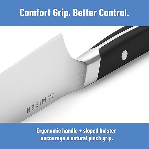 Miniatura 5 de Misen Cuchillo de chef de 6.8 pulgadas, acero inoxidable japonés AUS-10 de alto carbono, hoja híbrida alemana y japonesa, cuchillo de cocina de
