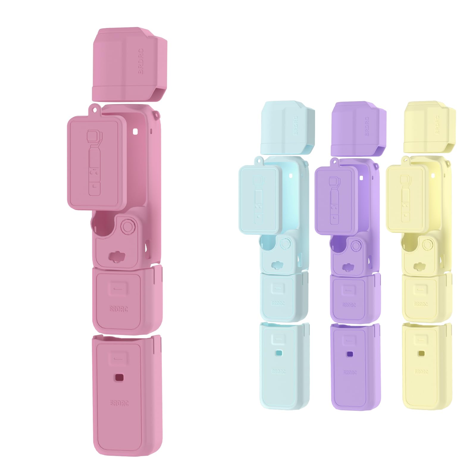 BRDRC Pocket 3 Silicone Cover, Protective Case Lens Protector Scratch-Resistant Sleeve Skin Compatible with DJI OSMO Pocket 3 Creator Combo Accessories(Red)