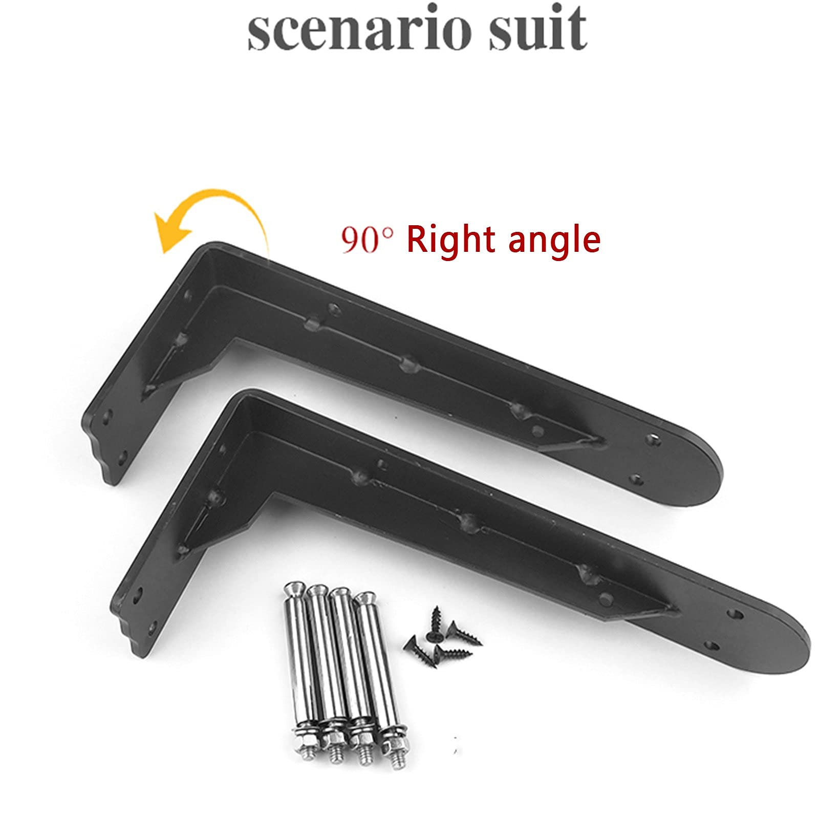LIGUOYI 2Pcs Regalhalterung, Regalkonsole Für Die Wandmontage, Schwerlastwinkel, Wandhalterung Für Regal, 90 Grad Winkel, Bodenträger Wandregal Mit Schrauben, Schwerlast-Konsole