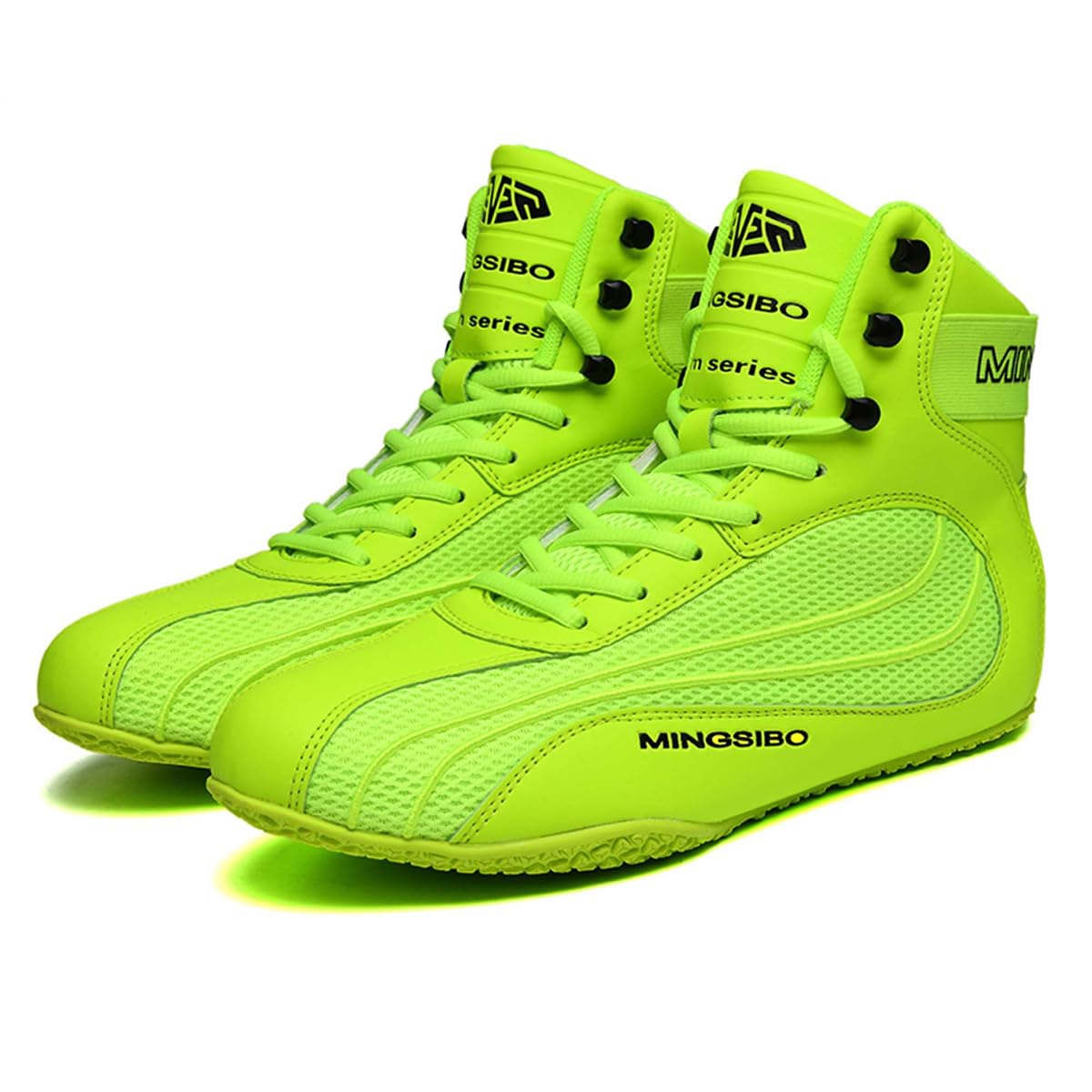 Scarpe Sportive da Boxe per Boxer Comfort Lace Up High Top Fighting Sneakers Traspirante Moda Unisex Fitness Trainers
