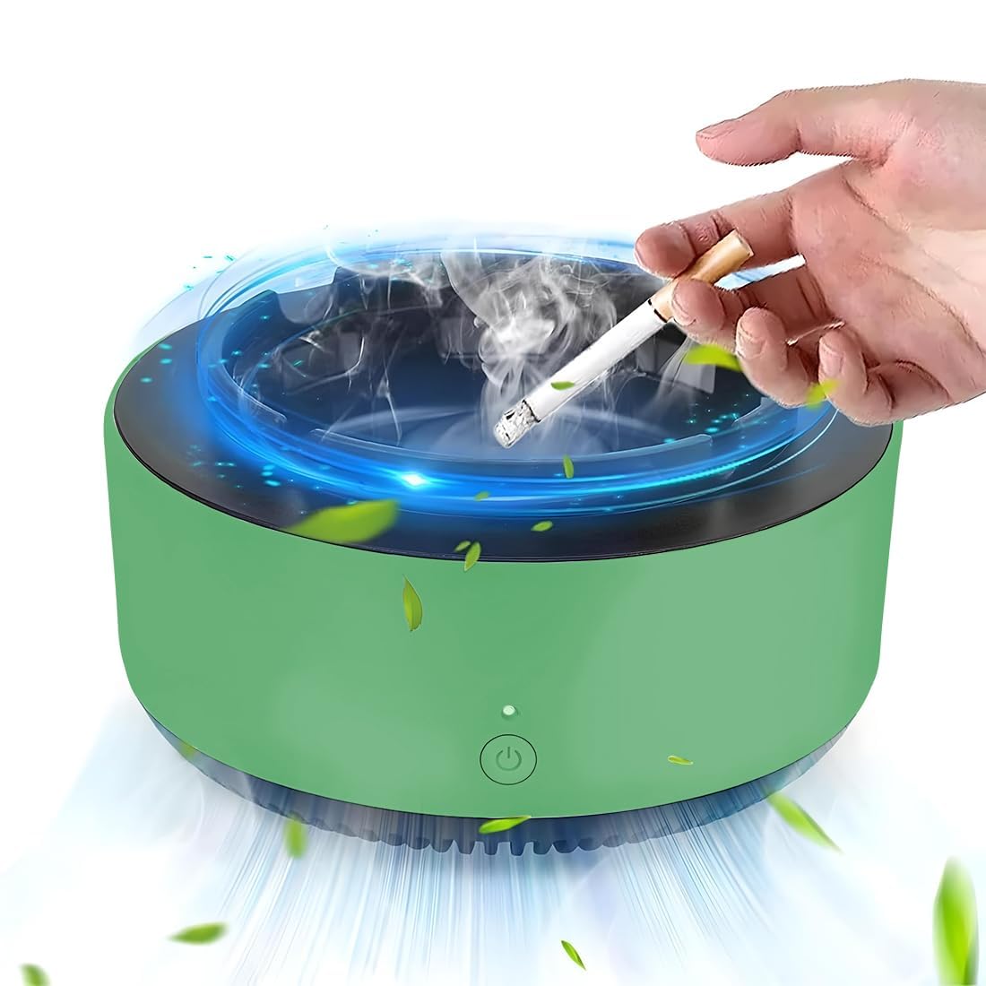 Green Smokeless Ashtray with Fan | Electric Smoke Absorbing Ashtray | Portable Low Noise Ashtray for Home, Office, Living Room & Indoor Use | Easy to Clean-image-29