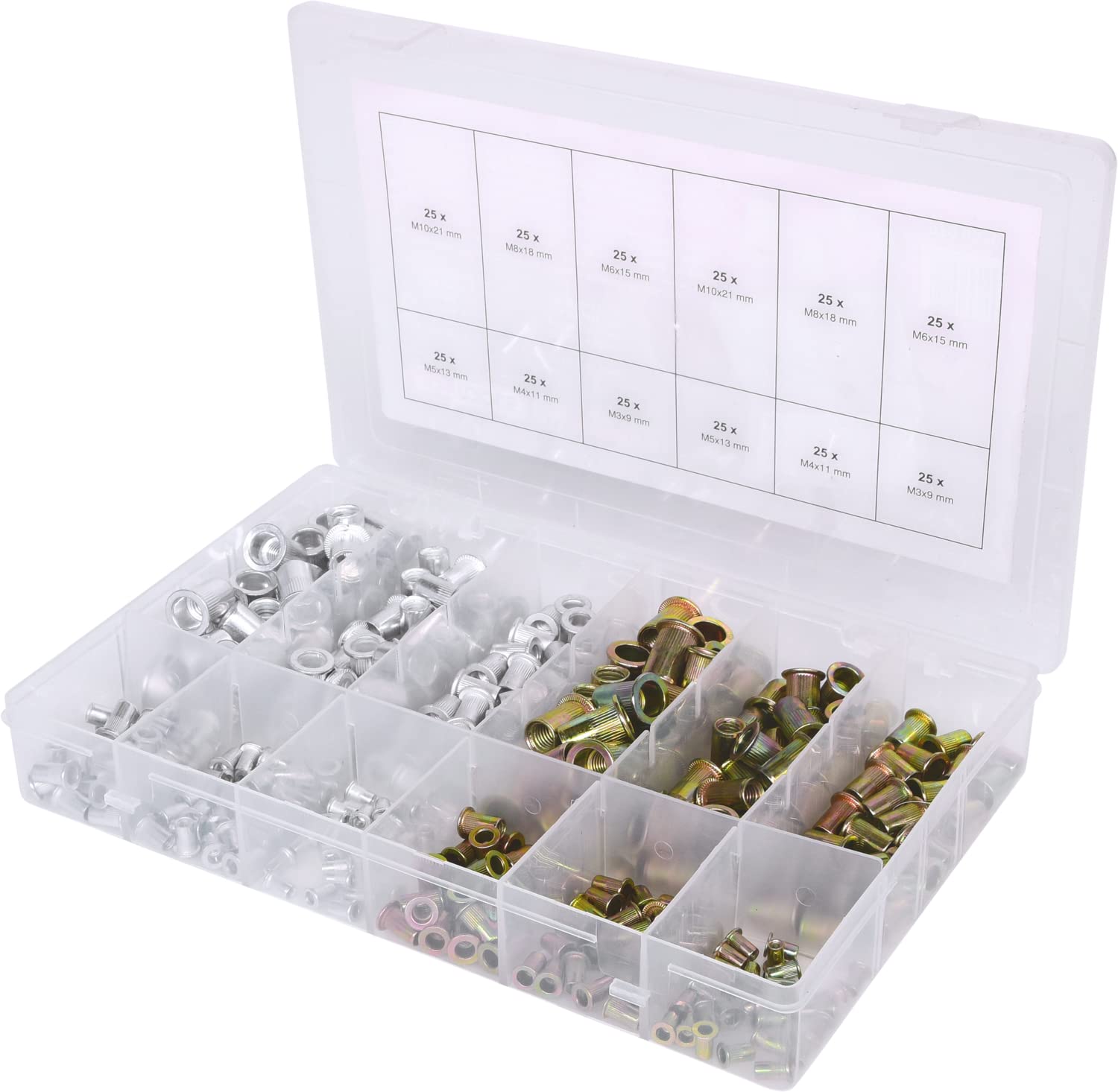 KS Tools 970.0630 Assortiment de Rivets filetés Acier+Aluminium, M3x9mm