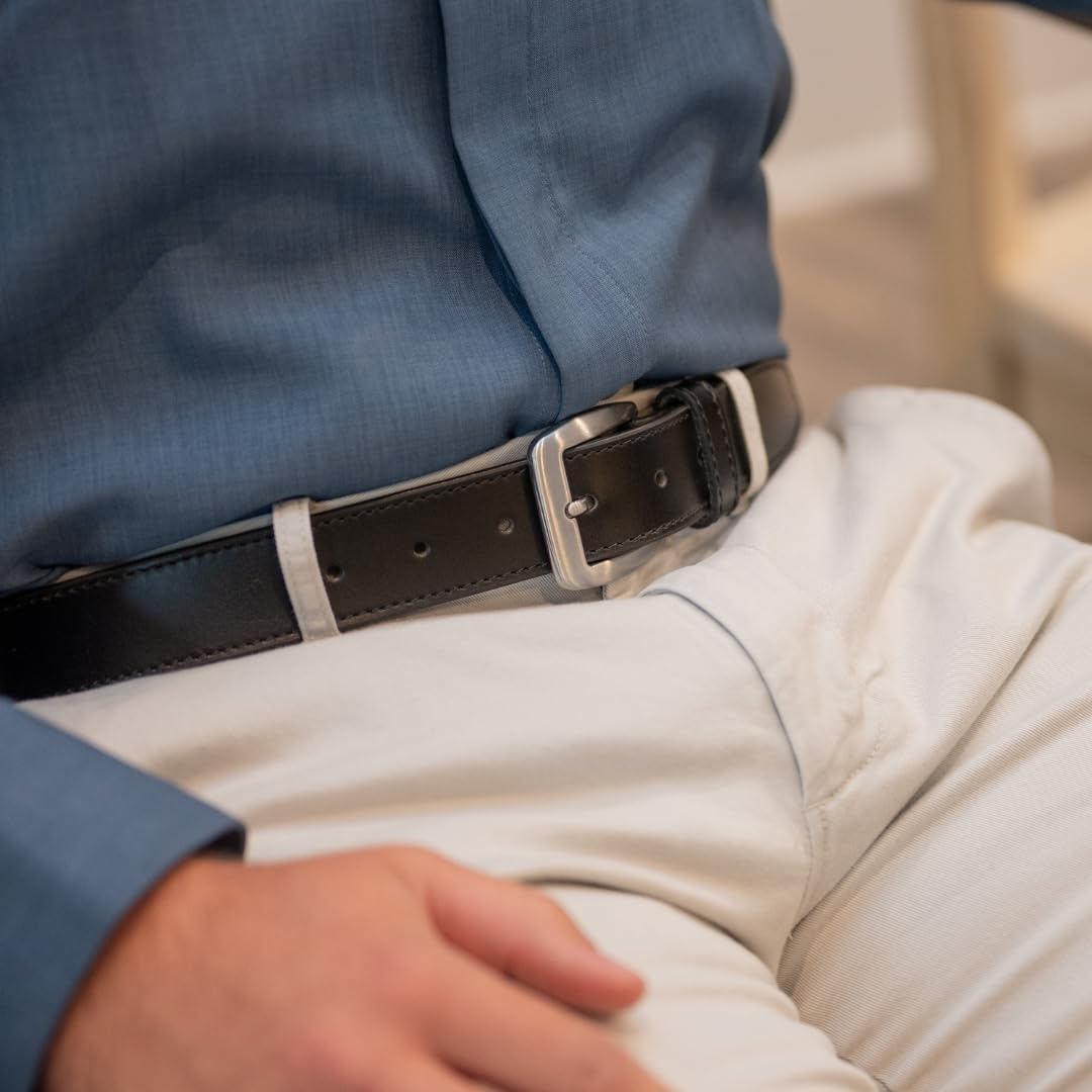 Casual Belt - Genuine Leather, Nickel-Free Buckle, Men's, 32-46 inch - Image 2