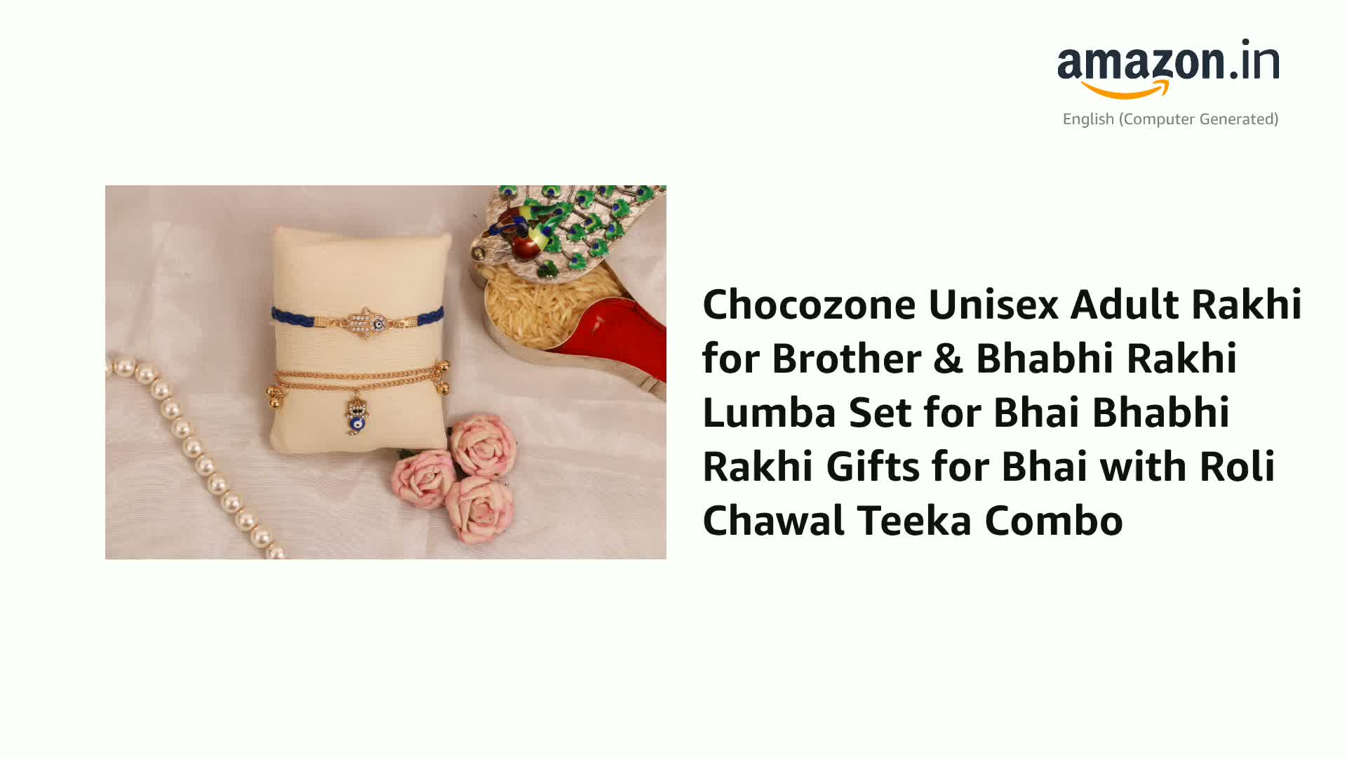 Chocozone Rakhi Set For Brother & Bhabhi | Rakhi Lumba, Roli Chawal Teeka Combo - Traditional Rakshabandhan Gift - View #3