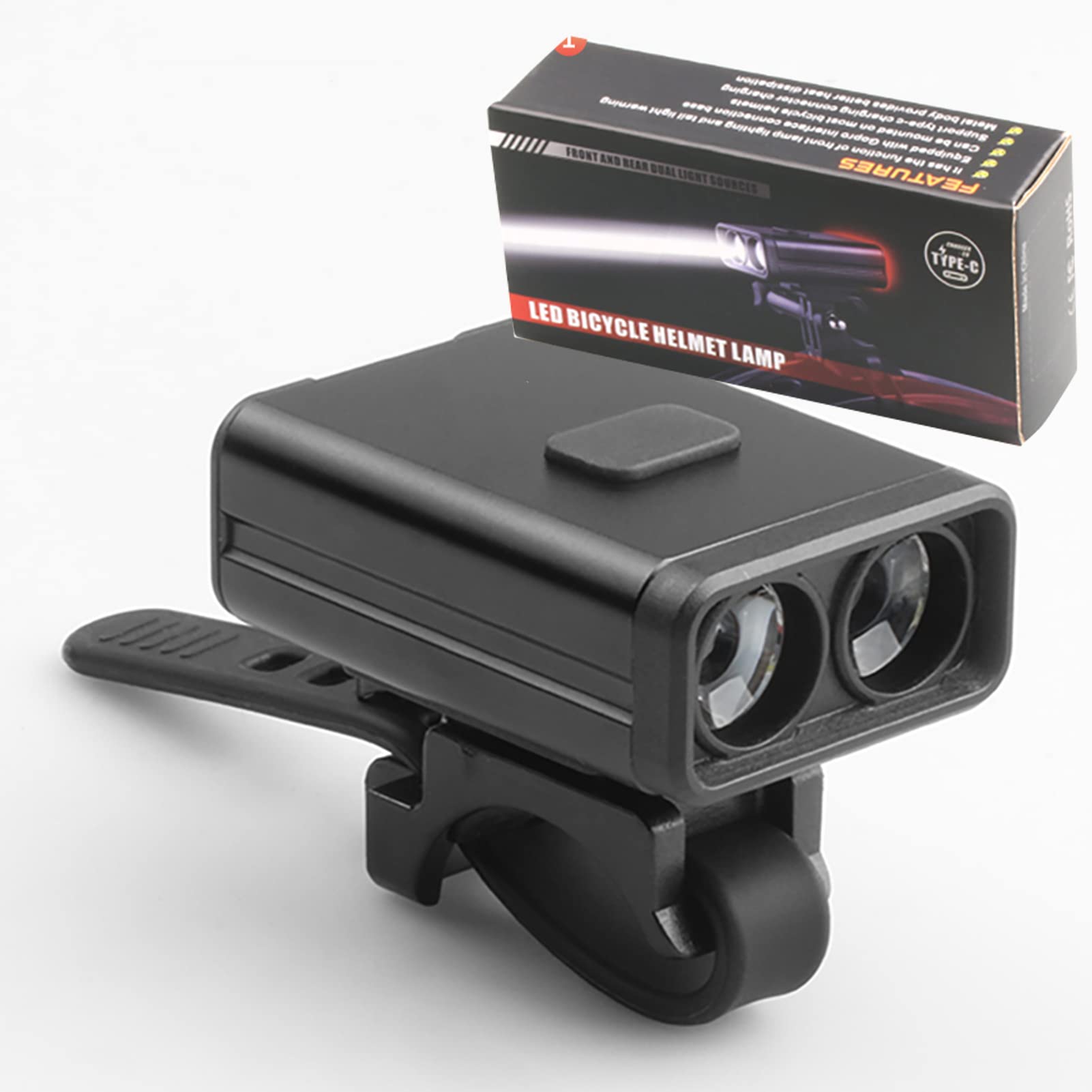 2 in 1 Faro per Bici da Bicicletta Fanale Posteriore Luci per Bicicletta Anteriore E Posteriore LED Flash USB Luce per Casco Lampada Lanterna Accessori