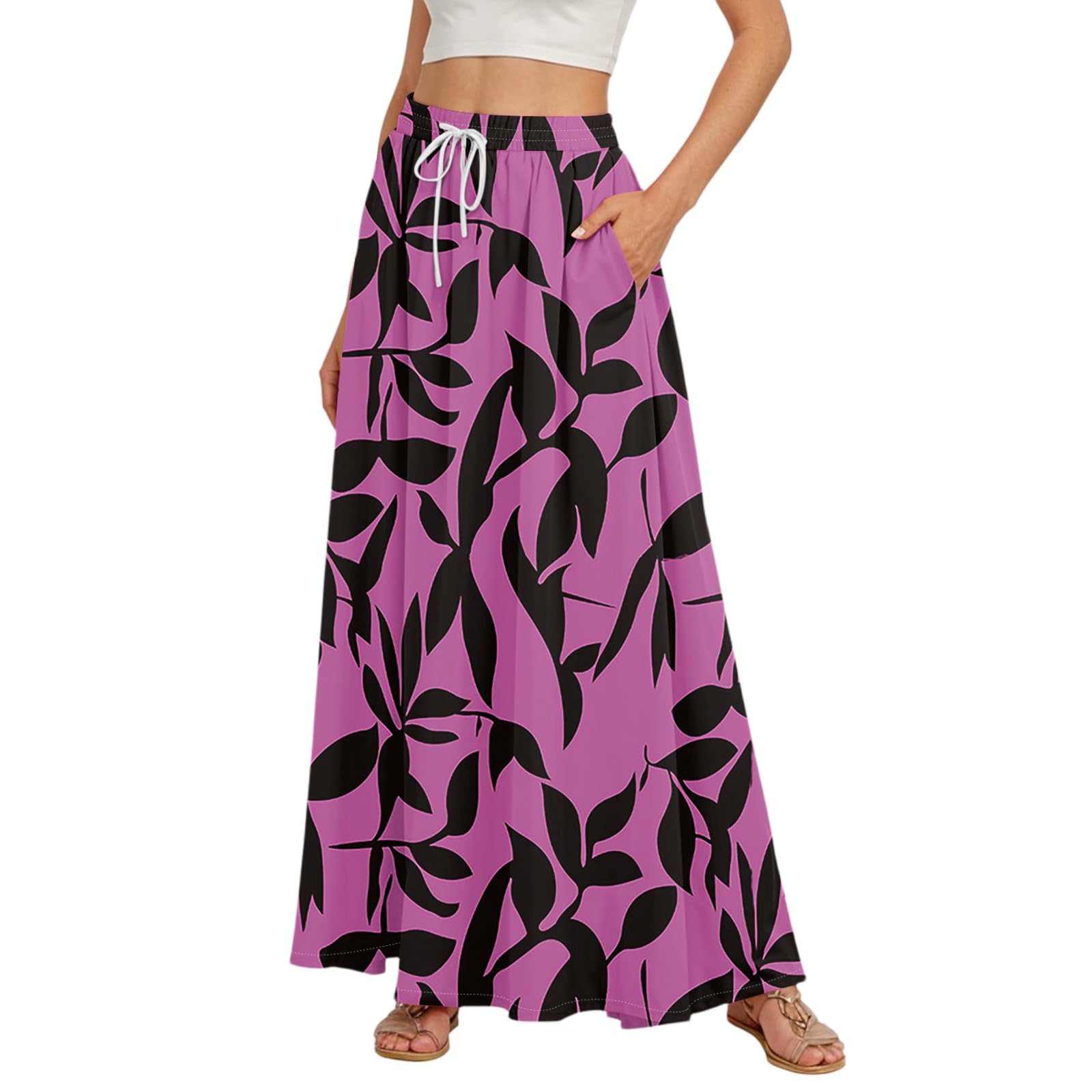 Womens Maxi Skirts Novelty Elastic Waist Long Skirts Sexy Vacation Cute Beach Cover Up Soft a Line Flowy
