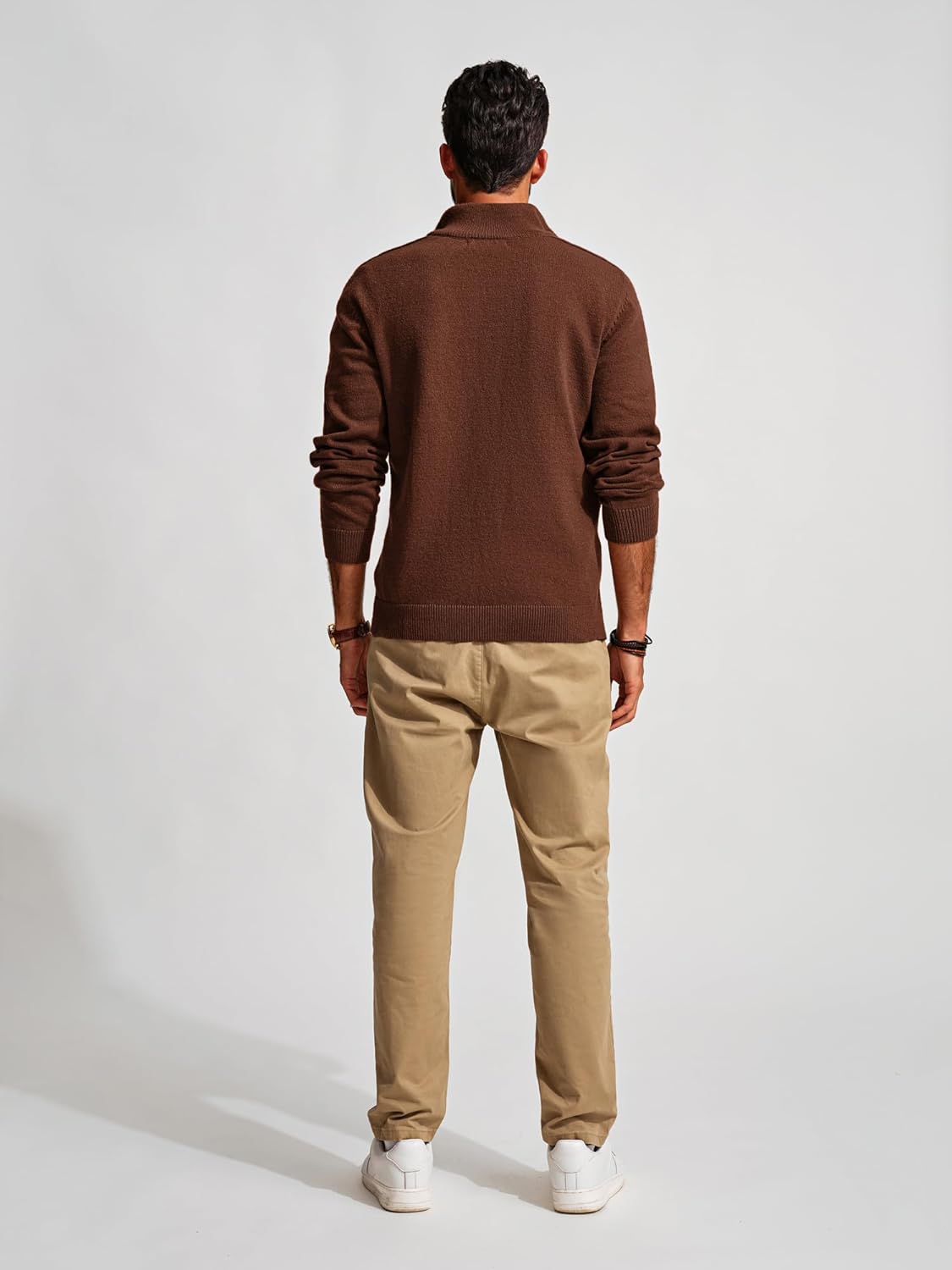 PJ PAUL JONES Mens Quarter Zip Pullover Sweaters Casual Slim Fit Knit Texture Sweater - Image 6