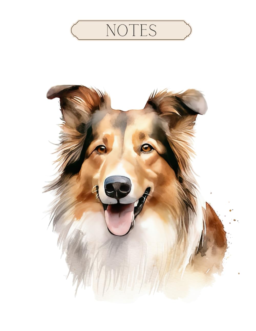 Ruled notebook - Collie, the herding dog | Ideal as a writing notebook, diary etc. | 100 pages | Glossy cover: Luova Watercolor & Dog Series: Collie