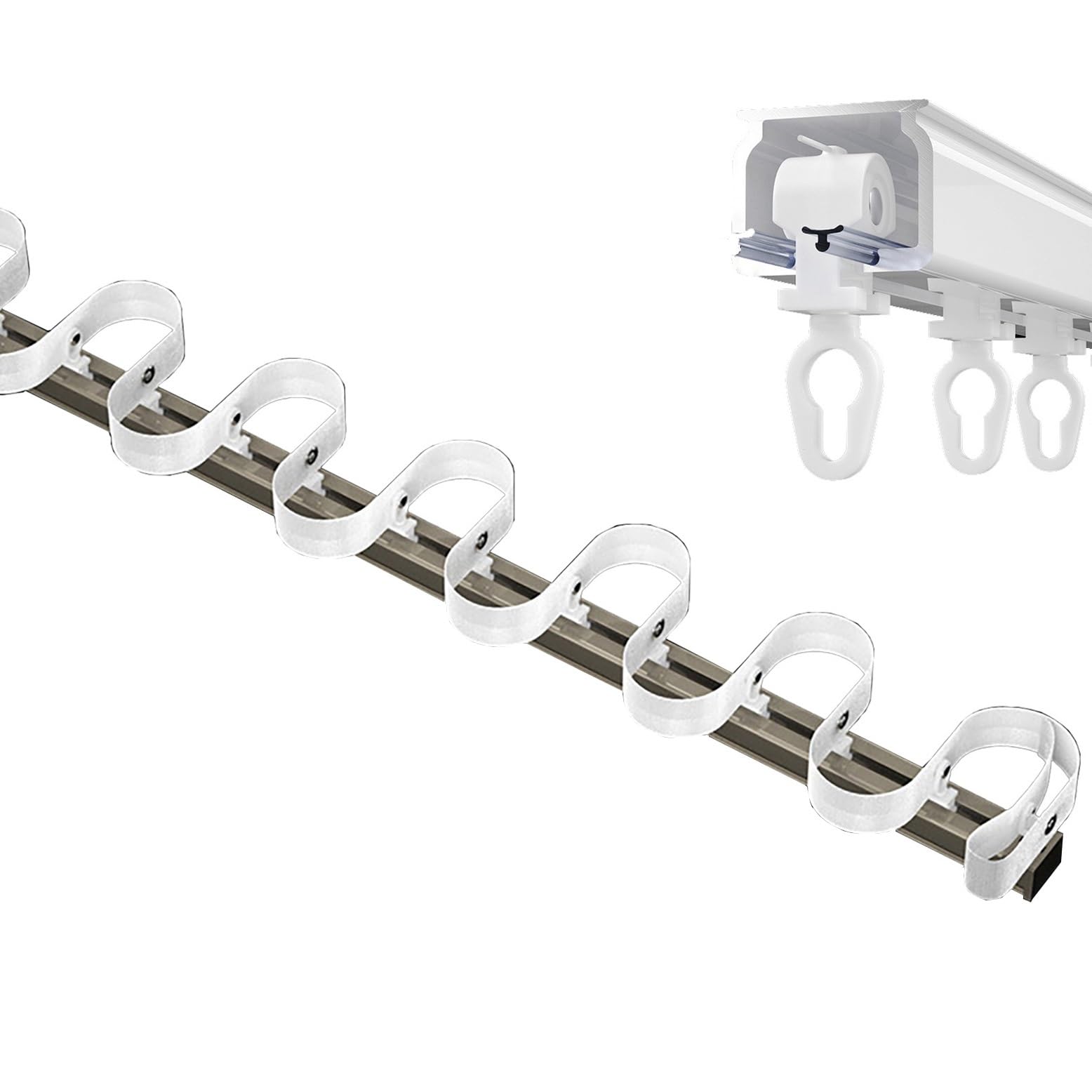 GJMSSMY Heavy Duty SShaped Curtain TrackThick Ceiling Rail for Curtains Mute Serpentine Rod Perfect for Room Partitions & Bay WindowsChampagne Color Durable & Stylish