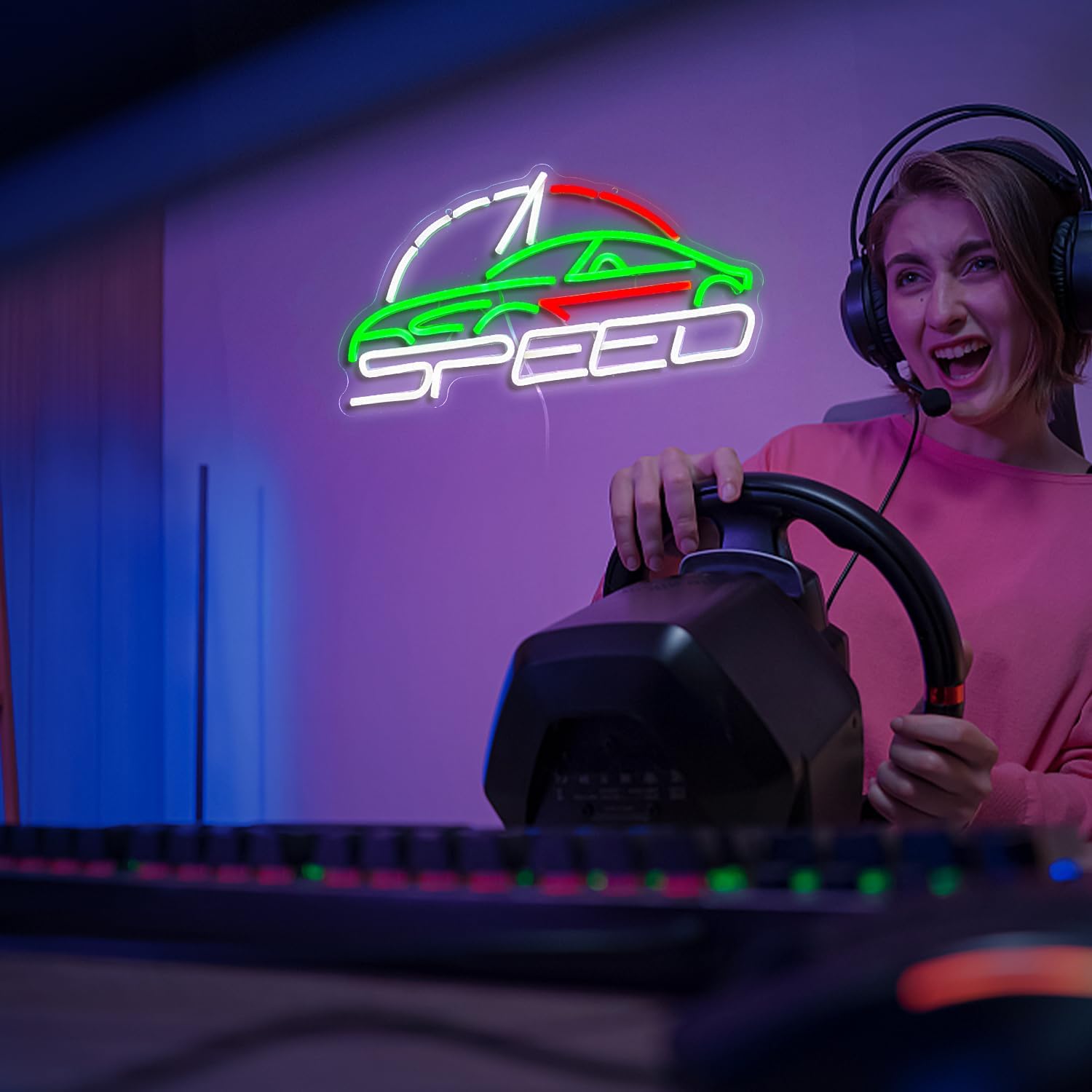 Sports Car Neon Sign Speedometer Light up sign Powered by USB for Wall Decor Dimmable LED Car Neon Light for Game Room Boys Room Sports Car Store Bedroom Decor - Image 7