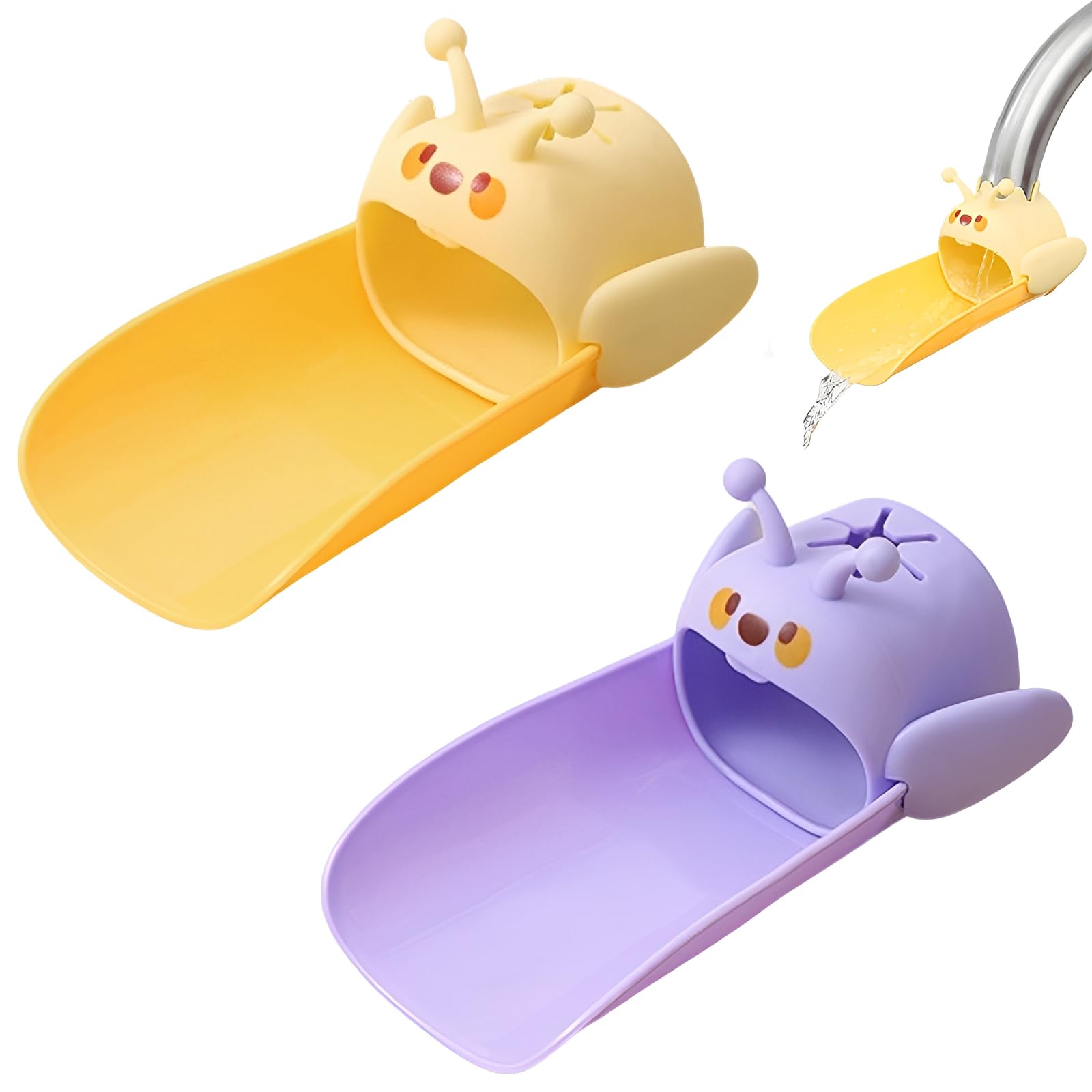 2 Pezzi Estensione Rubinetto Bambini con Design Ape, Prolunga Silicone per Rubinetto per Lavabo, Lavandino e Cucina