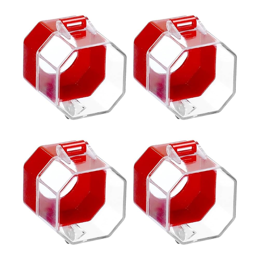 NONDK Emergency Stop Button Cover, 4 Pack Plastic Switch Cover Protector, Toggle Switch Push Button Switch Lockout Cover