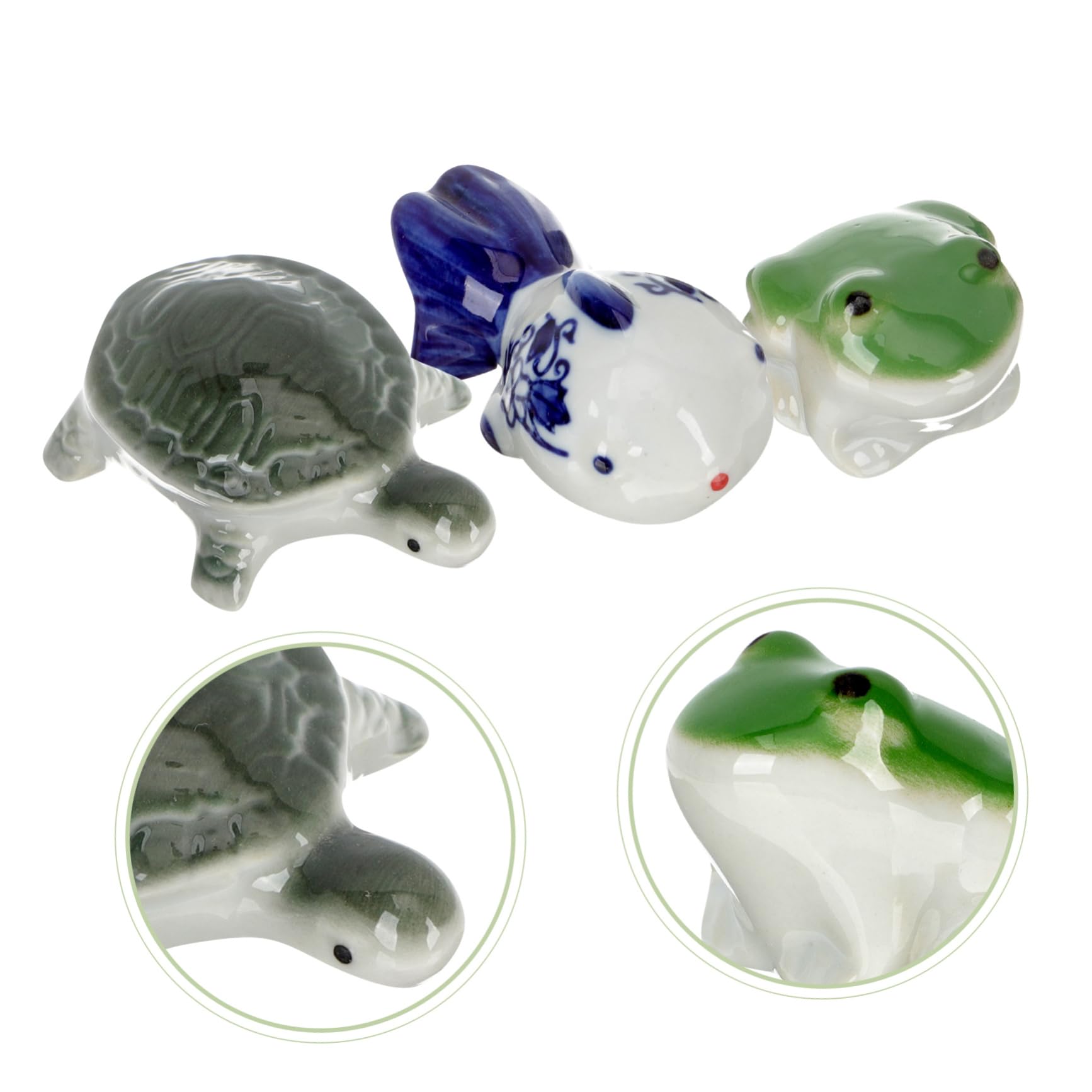 Happyyami 6stücke Schwimmende Fisch Tank Dekoration Keramische Frosch Und Schildkröte Figuren Für Aquarium Niedliche Tier Ornamente Für Lebendige Aquariengestaltung