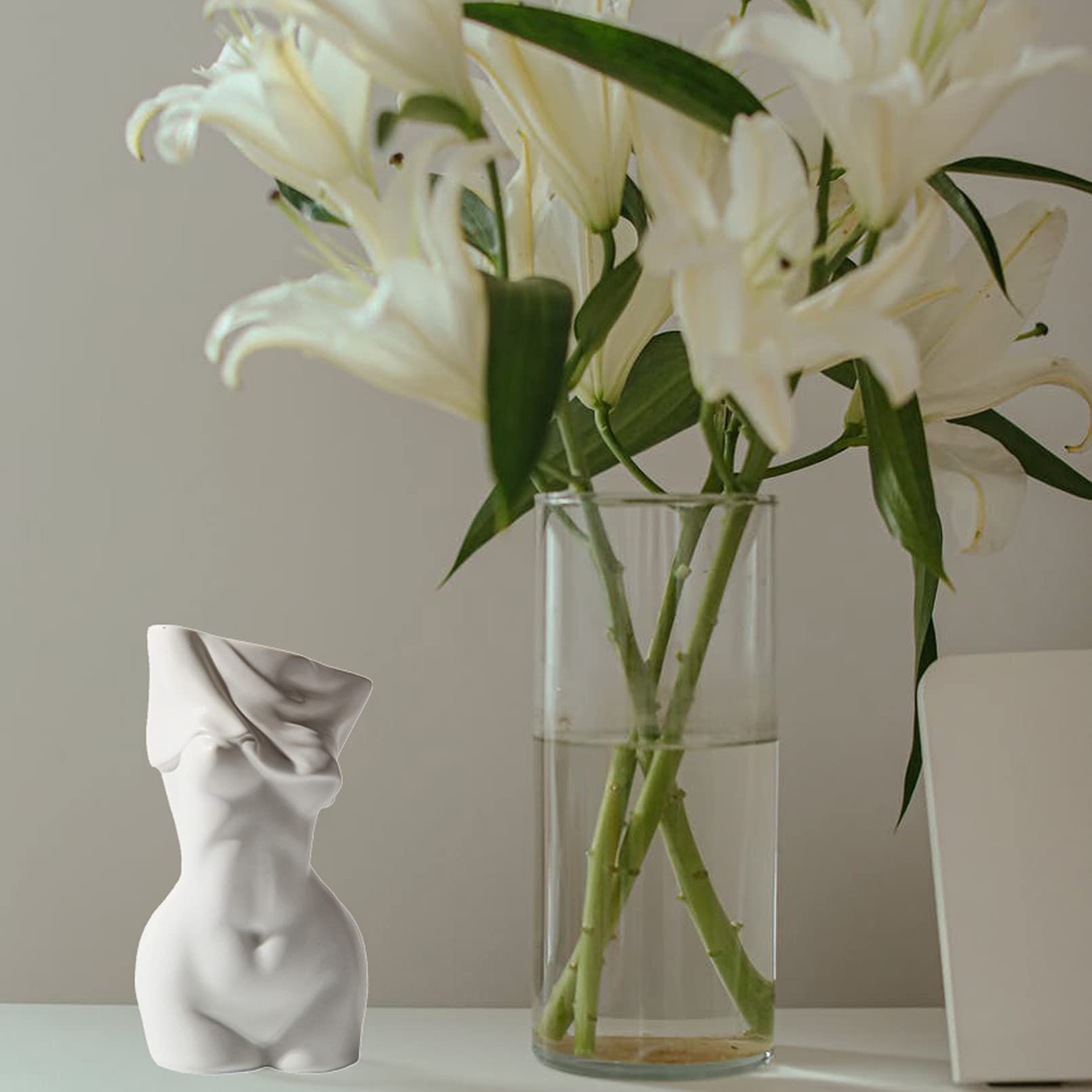 Cutfouwe 3er Set Vasen Deko Weibliche Form Vase Körper Keramik Vase Butt Vase Boho Vase Frauenkörper Blumenvase Kleine Vasen Set Geschenk für Freunde und Familie Weihnachten Wohnkultur,3 pcs