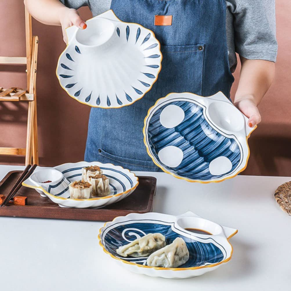 Ensemble d'assiettes divisées – Contrôle de régime, plateau avec compartiment à sauce, idéal pour servir des repas, parfait pour contrôler les portions et manger sainement