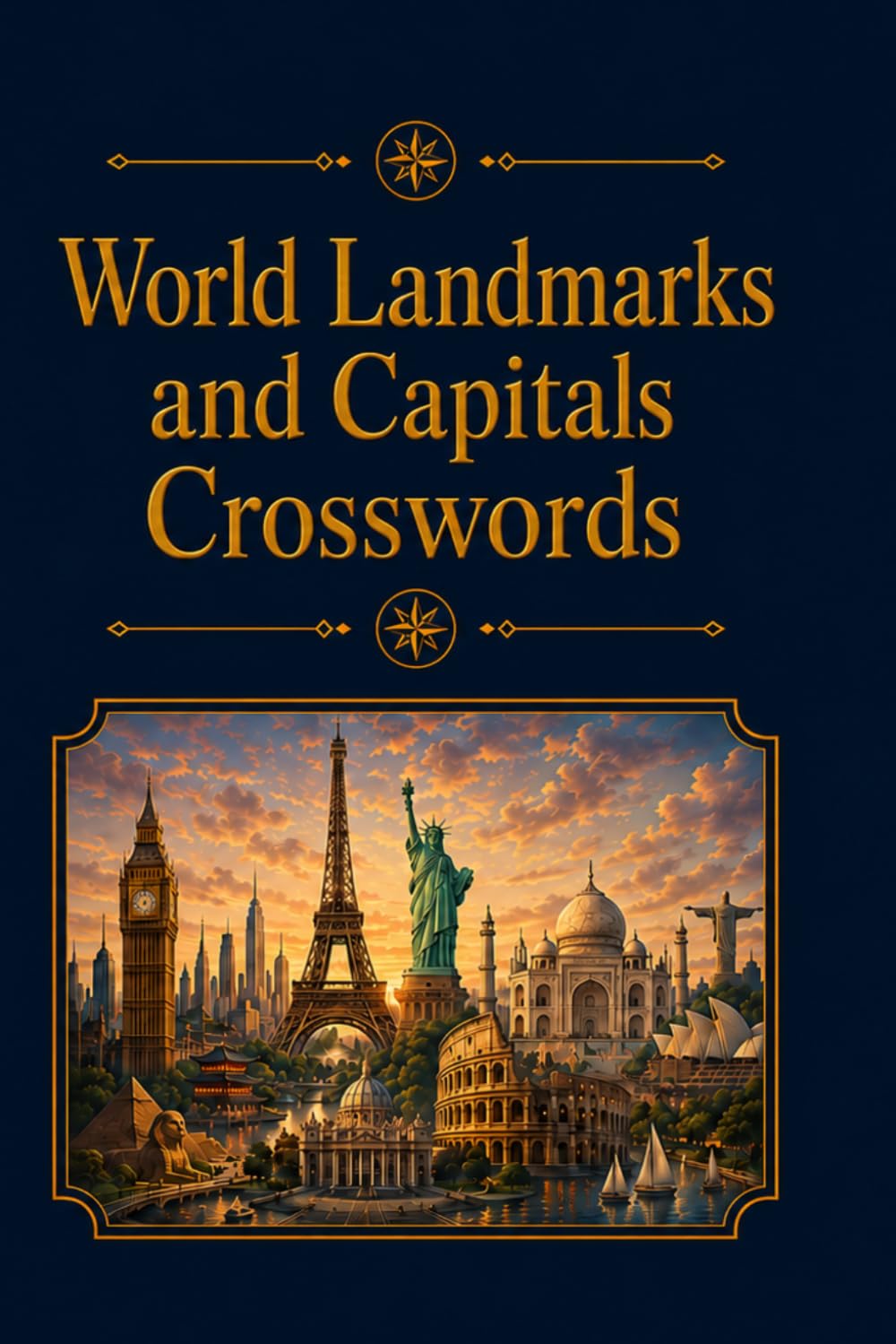 World Landmarks and Capitals Crosswords.: 60 Crossword Puzzles: 6x9 Inches, 120 Pages | 60 word search Puzzles | Solutions Included|
