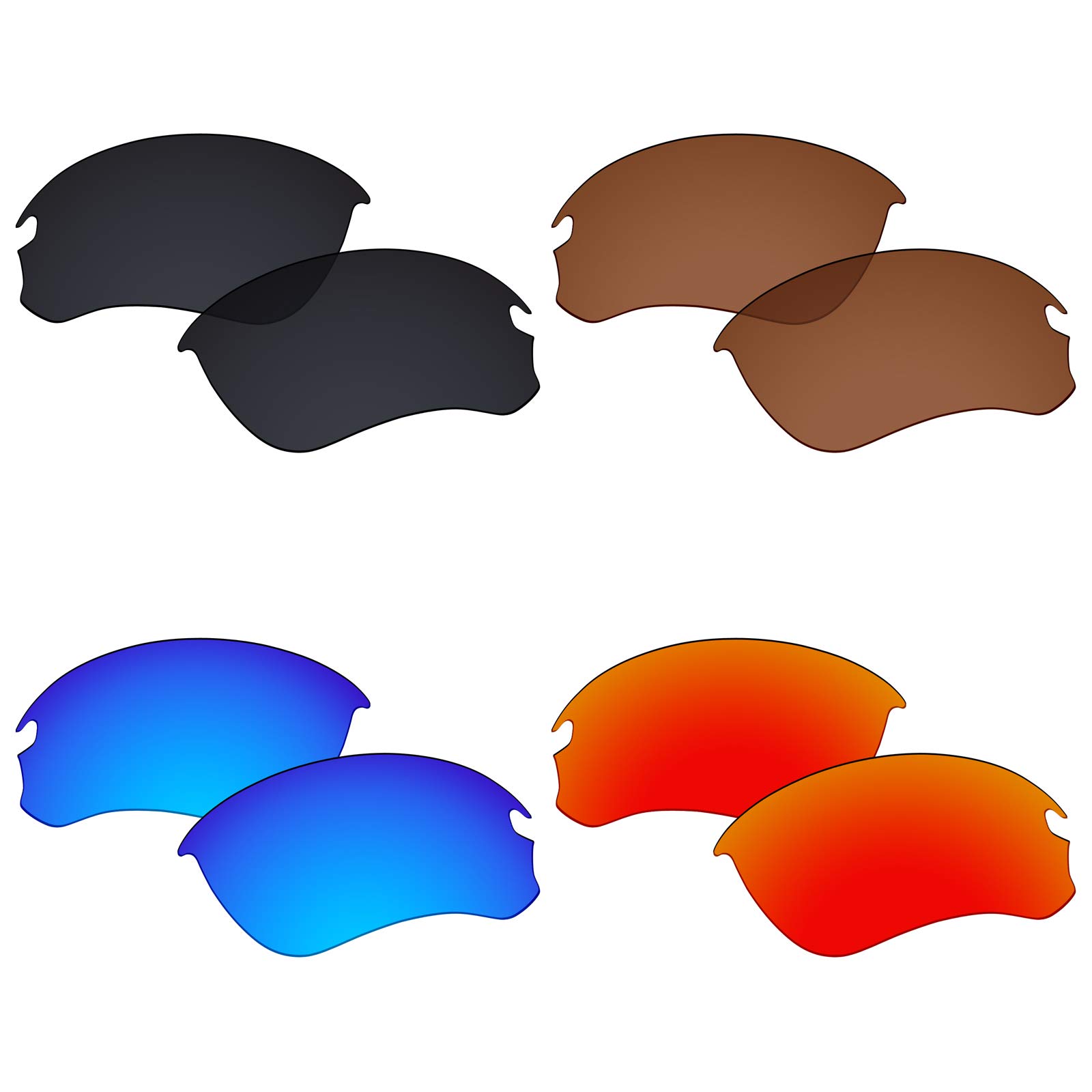 Galvanic 4 Pairs Replacement Lenses for Oakley Si Speed Jacket OO9228 Pack P02