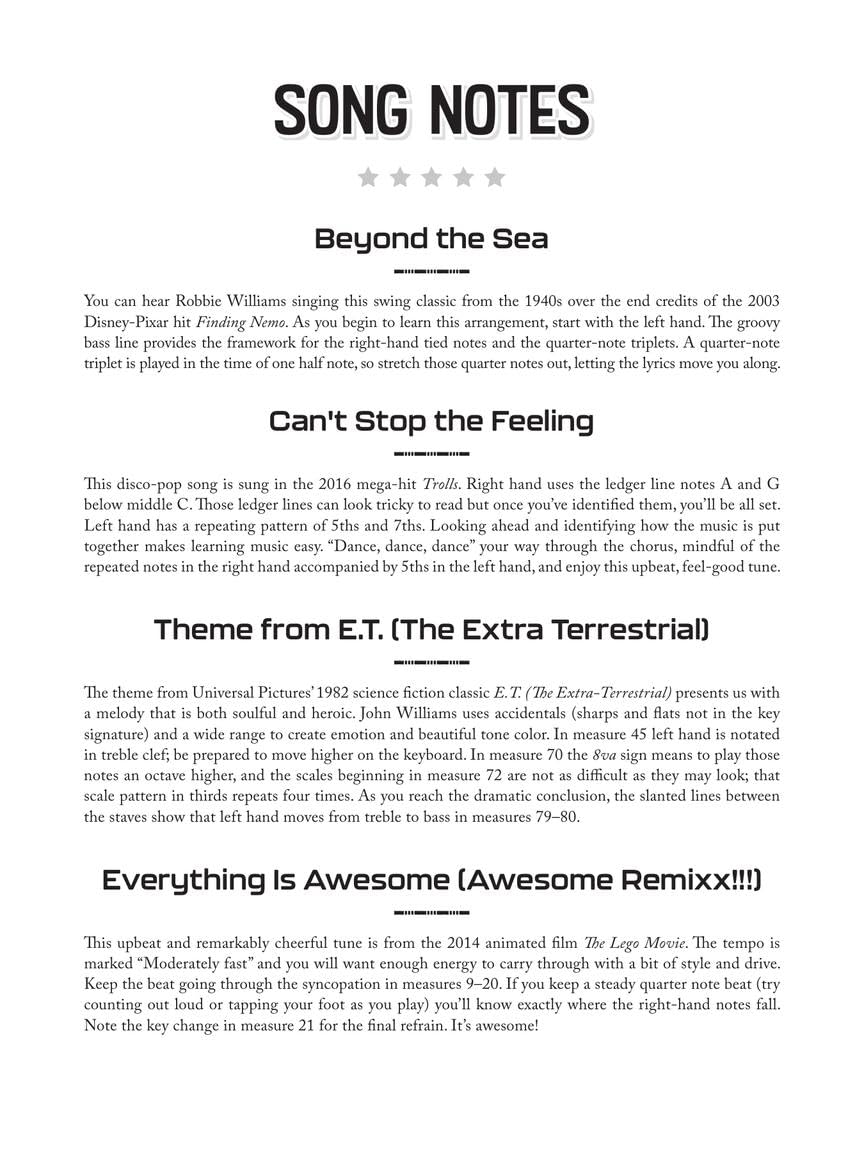 Movie Songs for Kids Easy Piano Songbook with Lyrics | 20 Fun Songs from Trolls, Moana, Frozen 2, Toy Story and More | Hal Leonard Sheet Music for Beginners and Young Pianists - Image 4