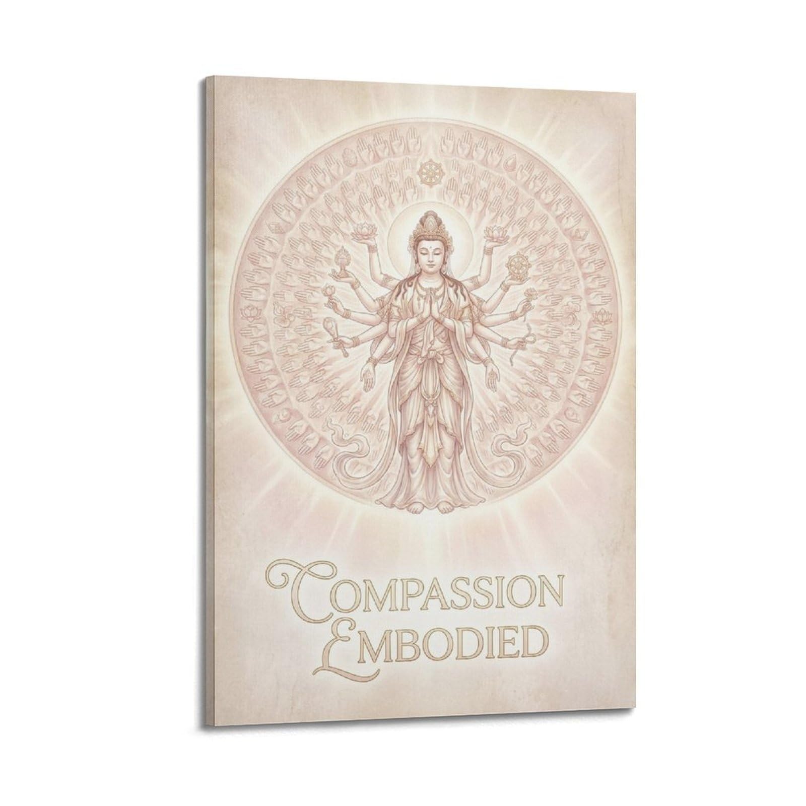 XKUGA Buddhist Compassion Poster Bodhisattva Mandala Healing Modern Decorative Canvas Prints - Ideal Wall Art for Family, Man Cave, Game Room, Boys & Girls Bedroom 24x36inch(60x90cm)